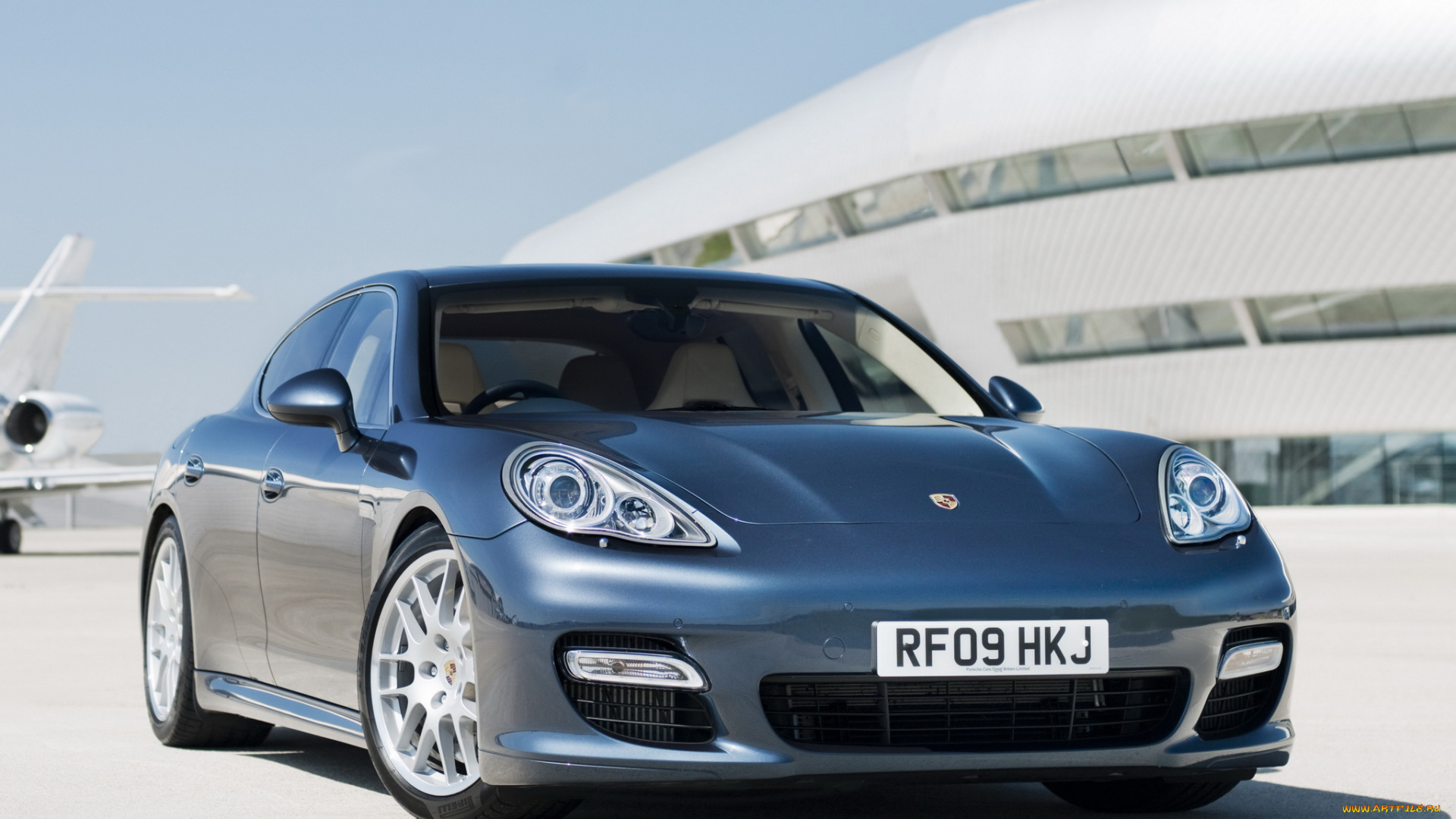 автомобили, porsche, синий, 2009, 970, panamera, turbo, uk-spec