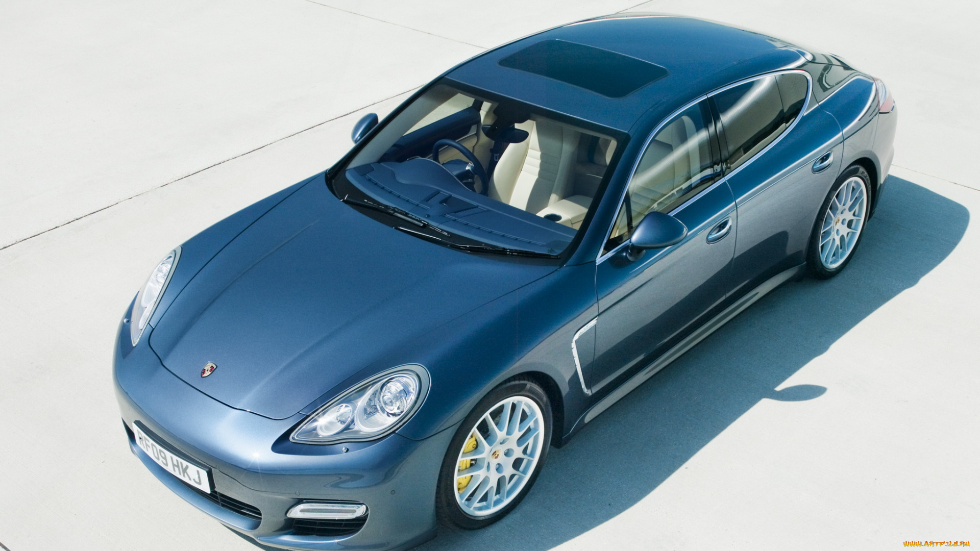 автомобили, porsche, синий, 2009, 970, uk-spec, turbo, panamera