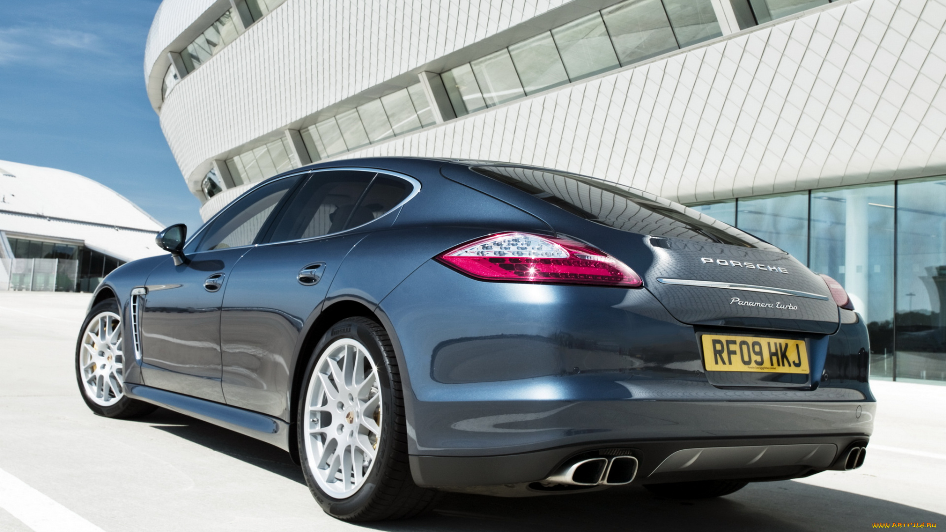 автомобили, porsche, turbo, panamera, синий, 2009, 970, uk-spec