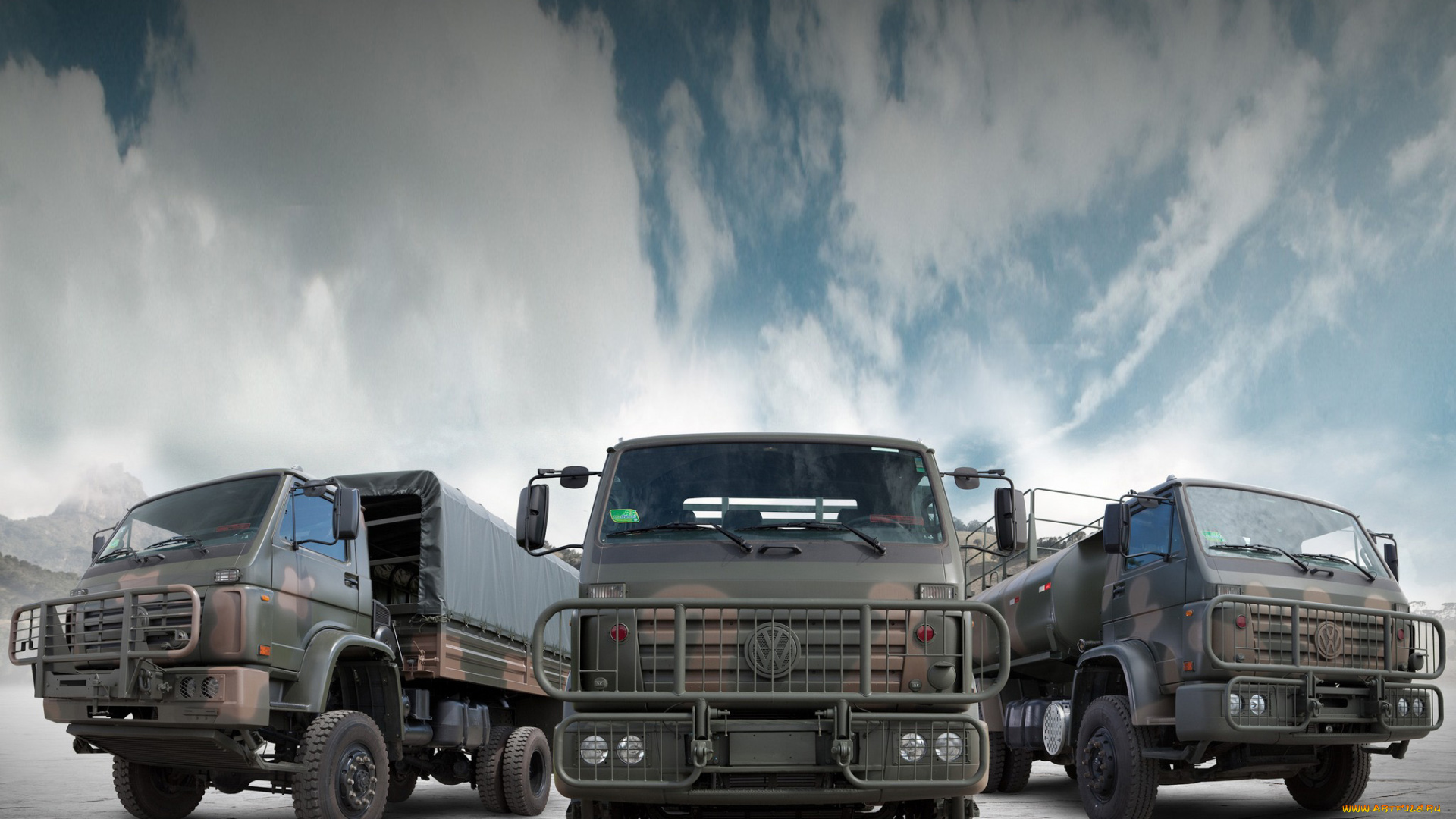 автомобили, volkswagen, облака, worker