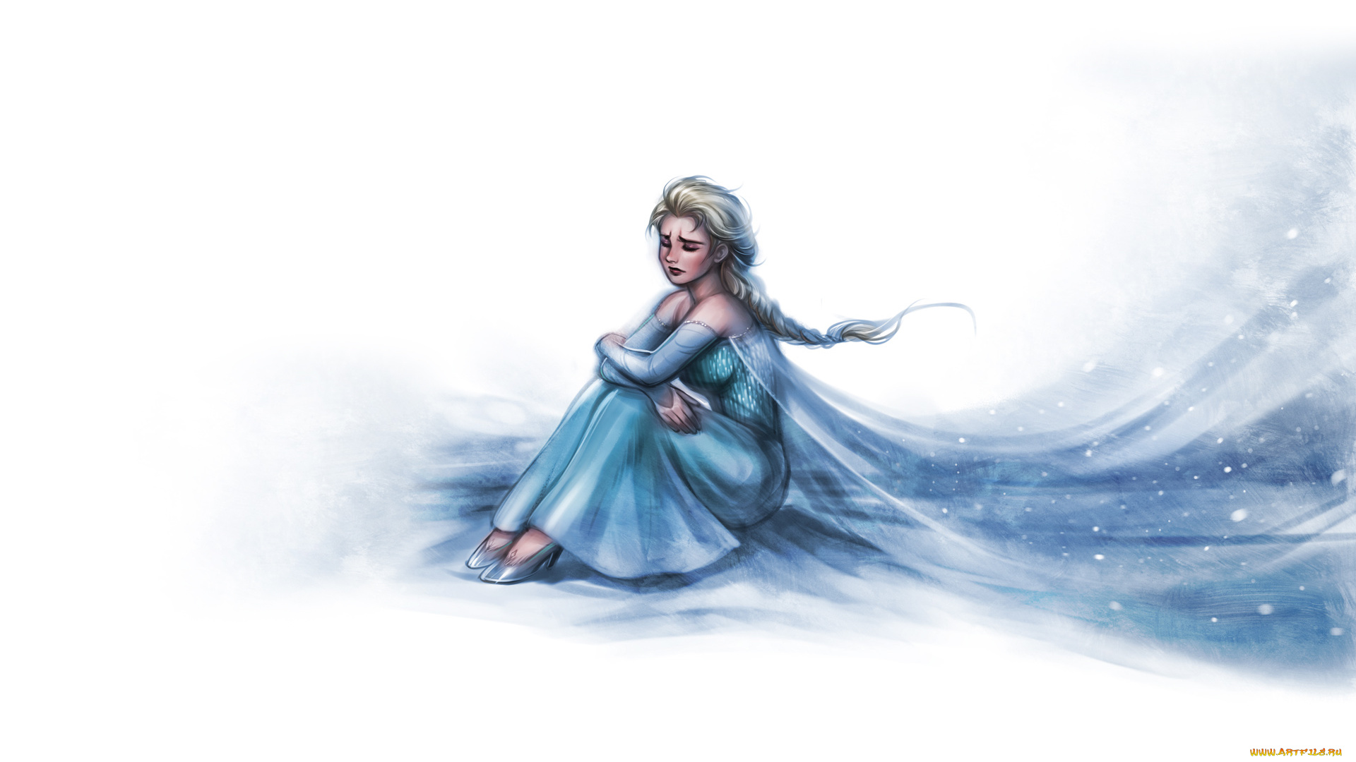девушка, рисованные, люди, холодное, сердце, белый, фон, frozen
