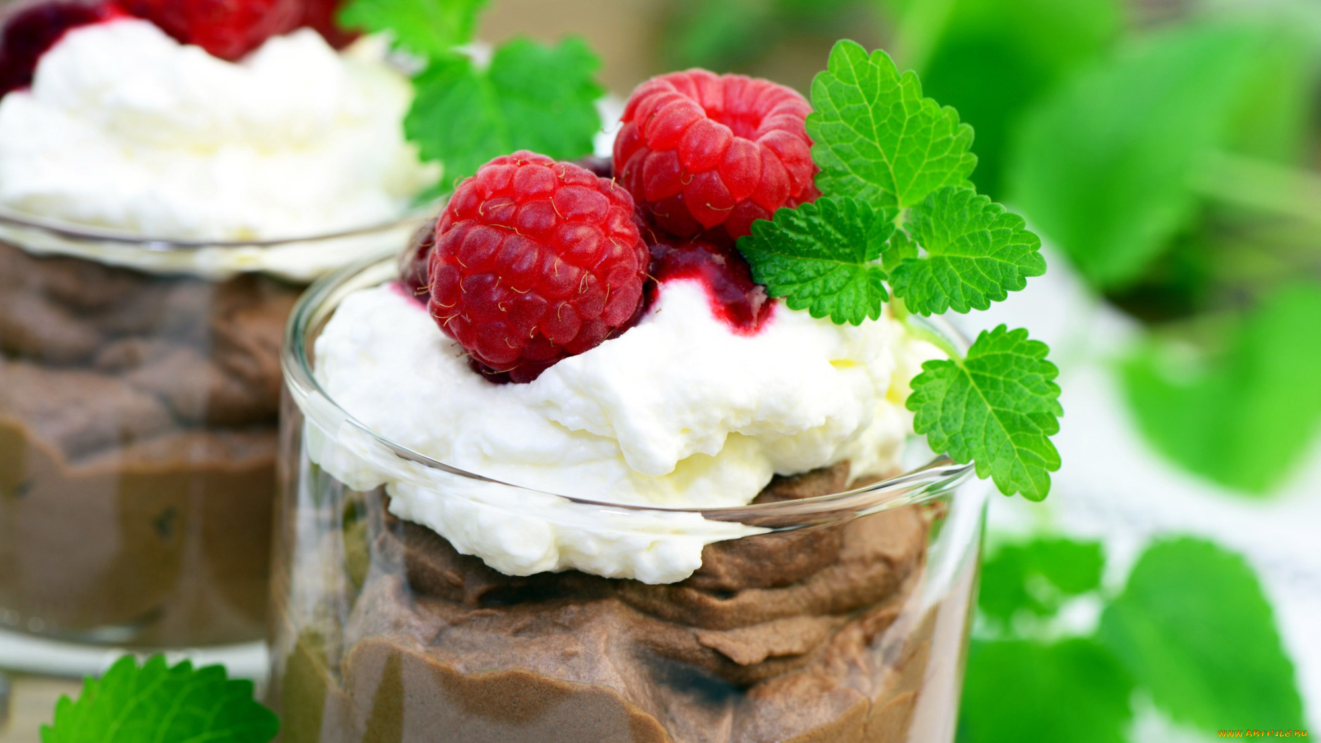 еда, мороженое, , десерты, малина, мята