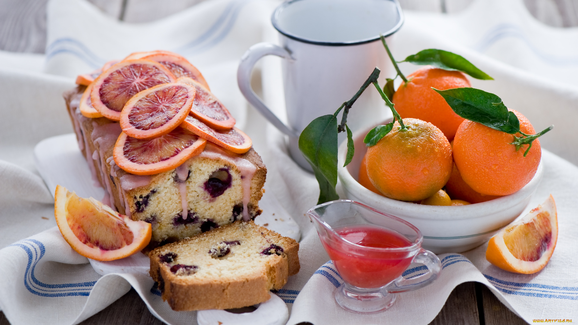 еда, разное, апельсины, кекс