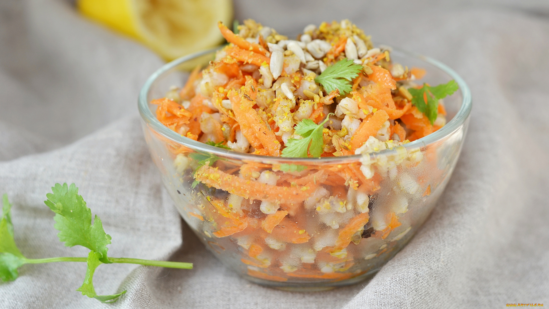 еда, салаты, , закуски, рис, семечки, морковь, салат, зелень