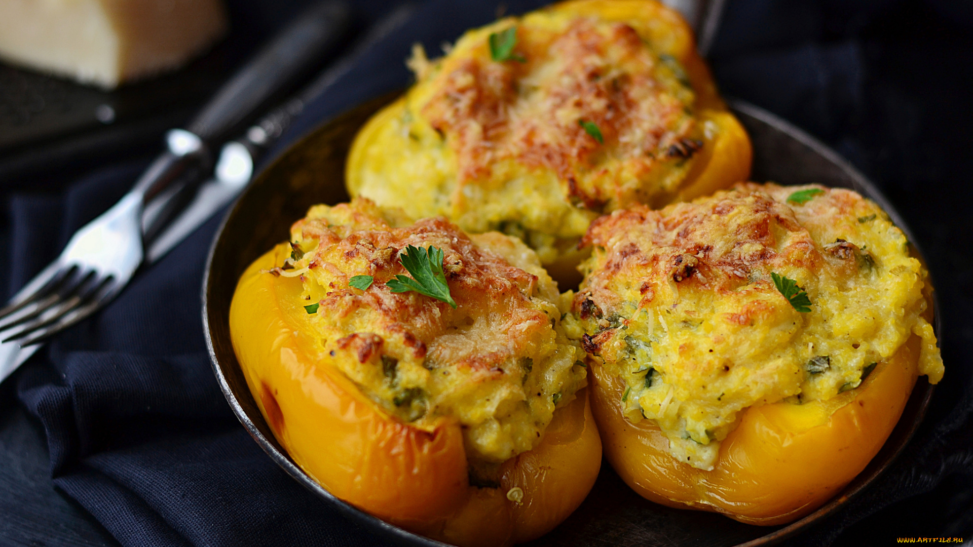 еда, вторые, блюда, перец, фаршированный