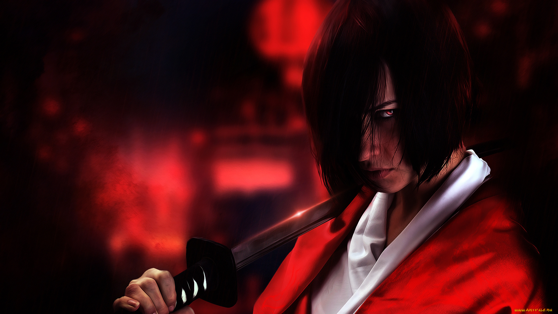 фэнтези, фотоарт, катана