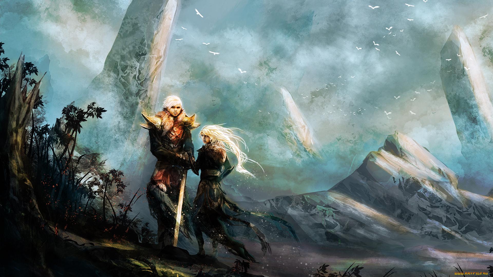 фэнтези, люди, меч