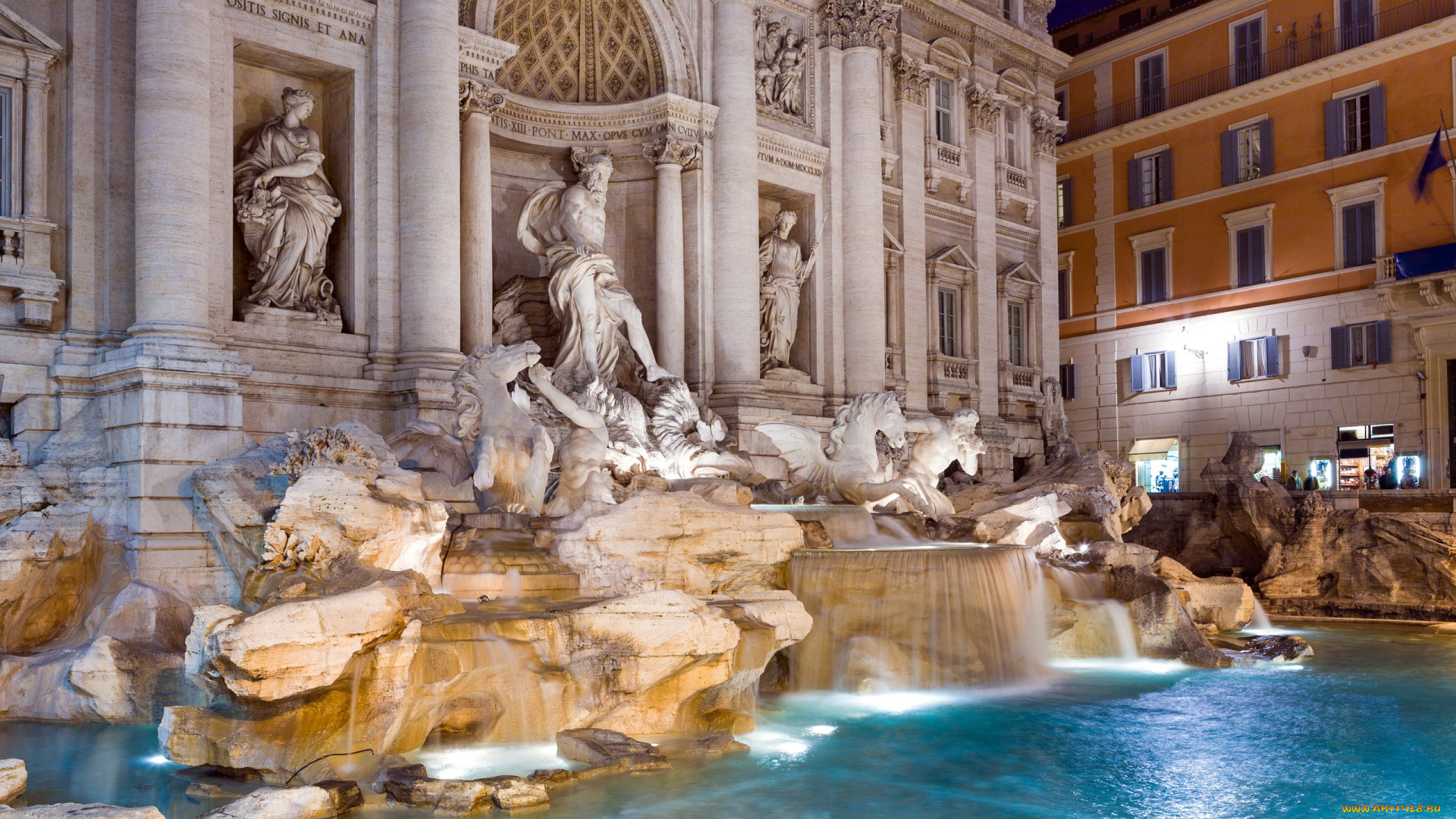 города, рим, , ватикан, , италия, fontana, di, trevi