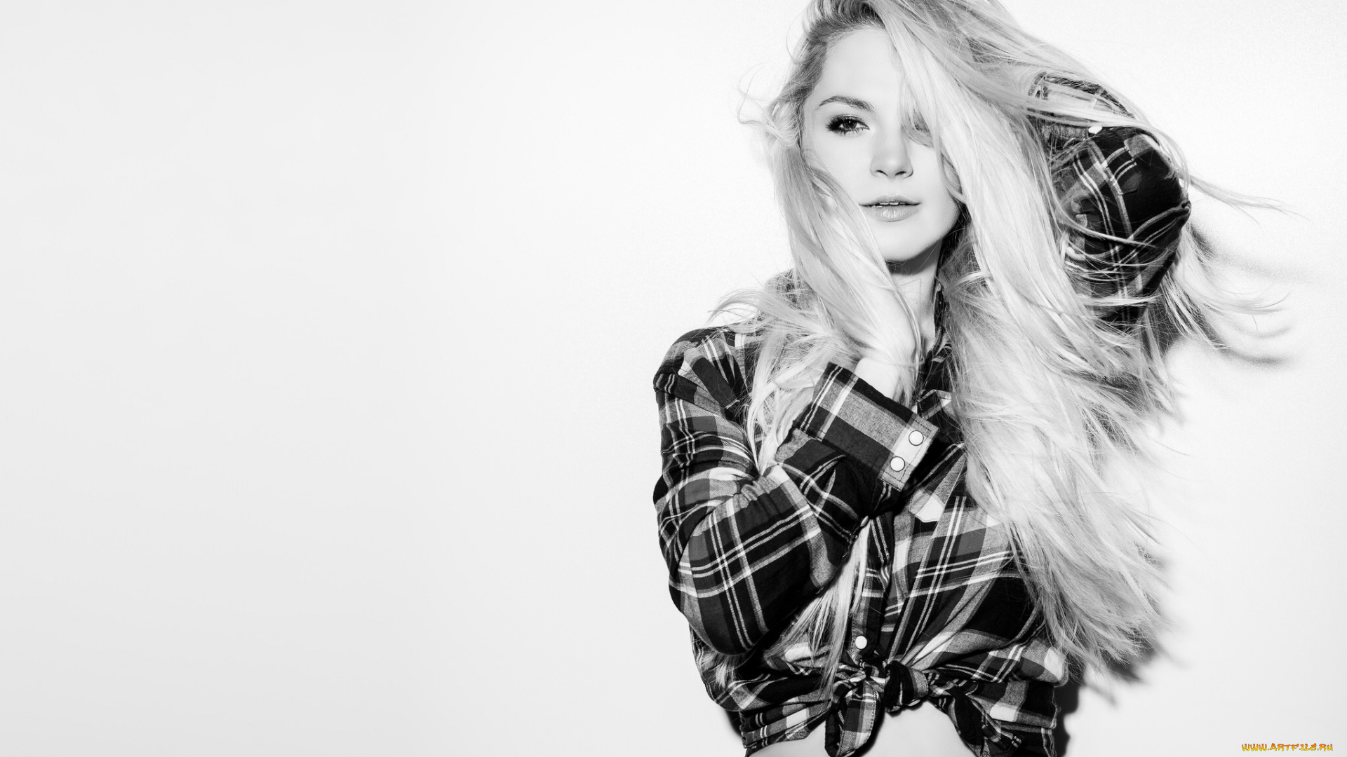 katie, deluca, девушки, katie, deluca, волосы, рубашка, чёрно-белая