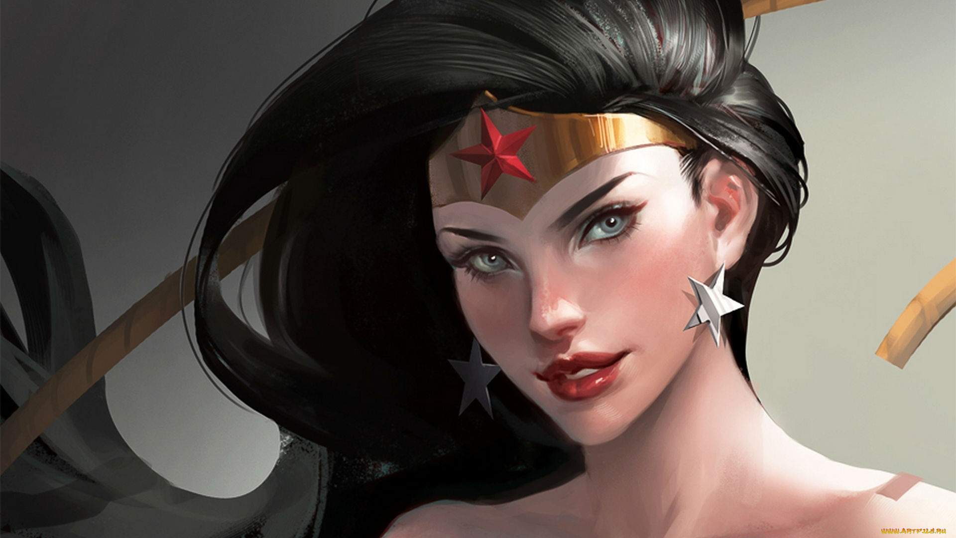 рисованные, люди, взгляд