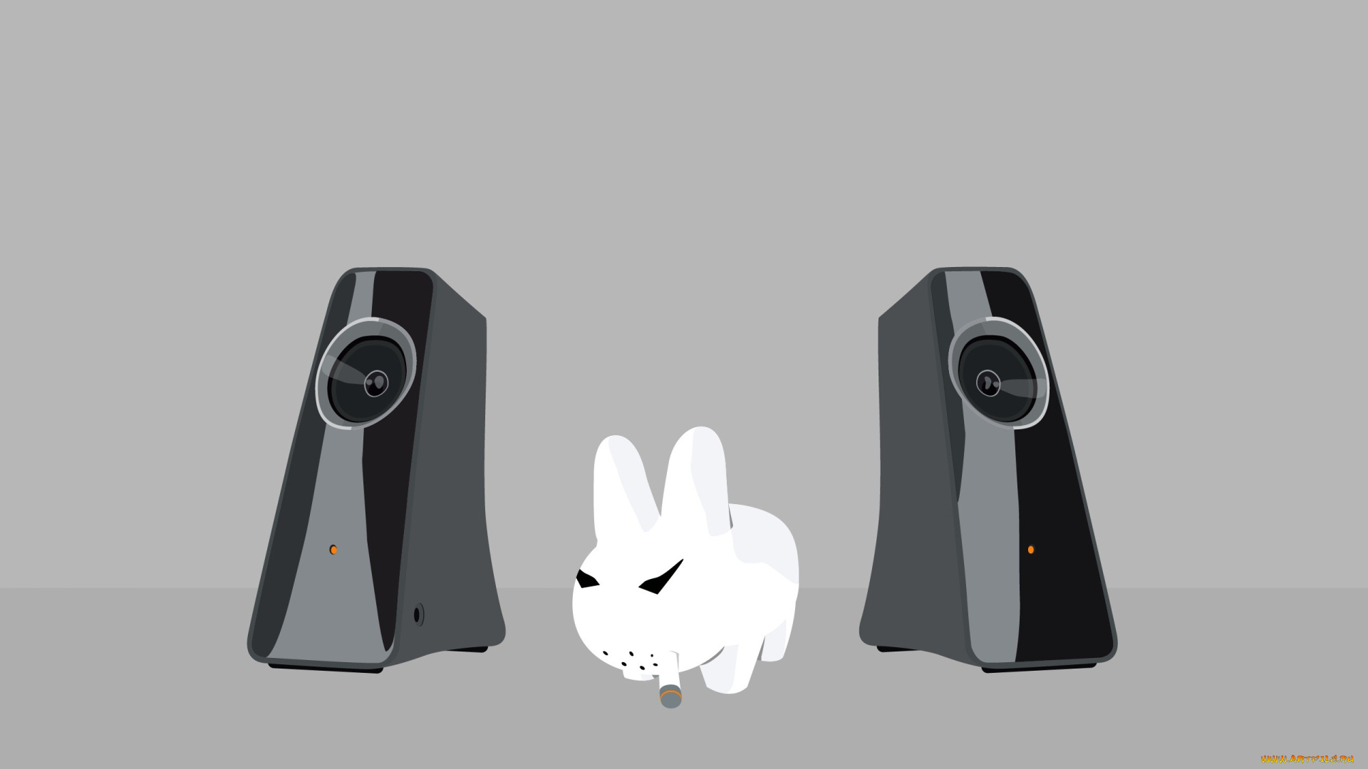 рисованные, минимализм, кролик, колонки