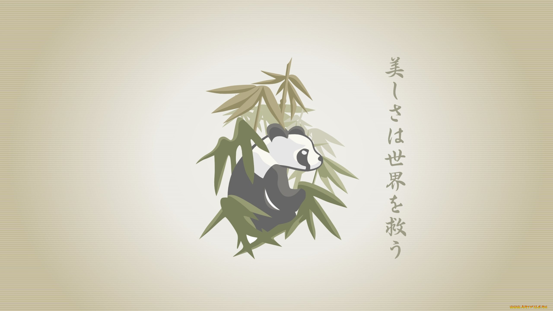 рисованные, минимализм, панда, бамбук