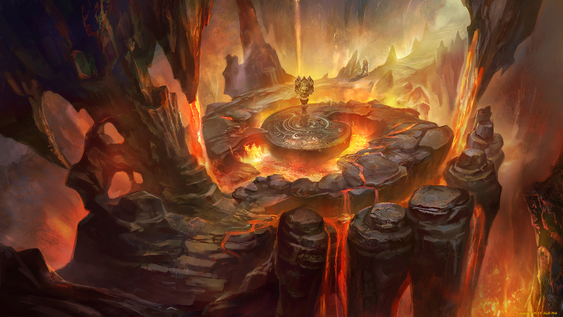 rongrong, wang, фэнтези, иные, миры, , иные, времена, алтарь, храм, воин, лава, пещера, иной, мир