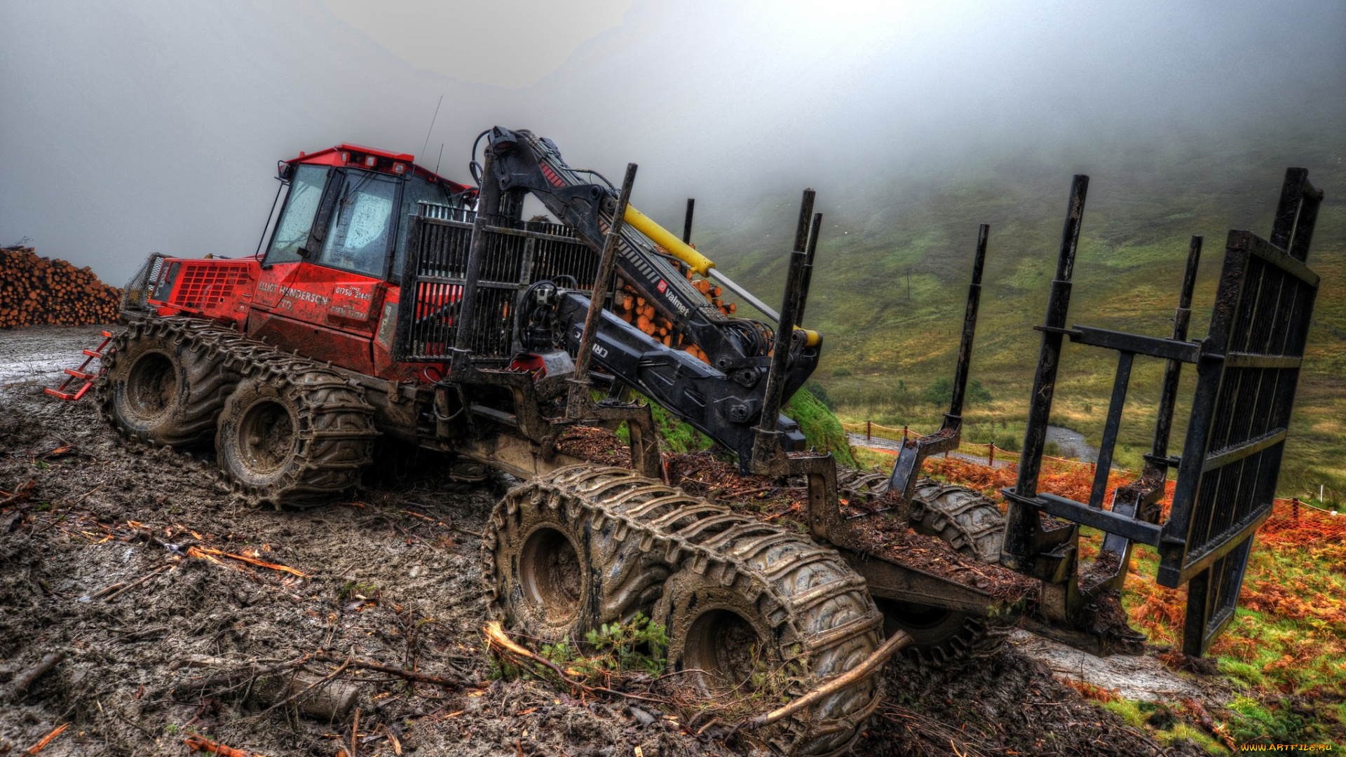 техника, тракторы, на, гусенецах, трактор, прицеп, грунтозахваты