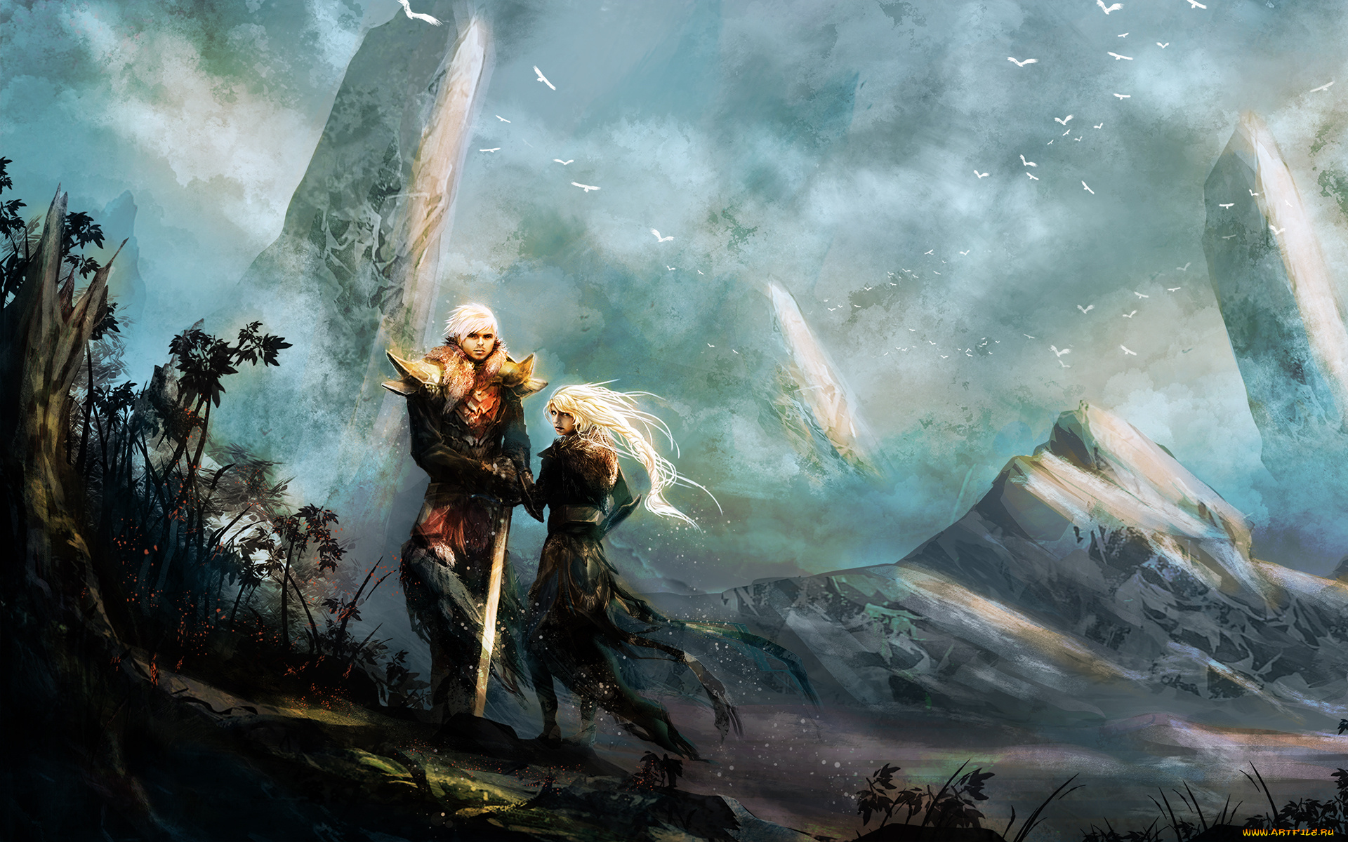 фэнтези, люди, меч