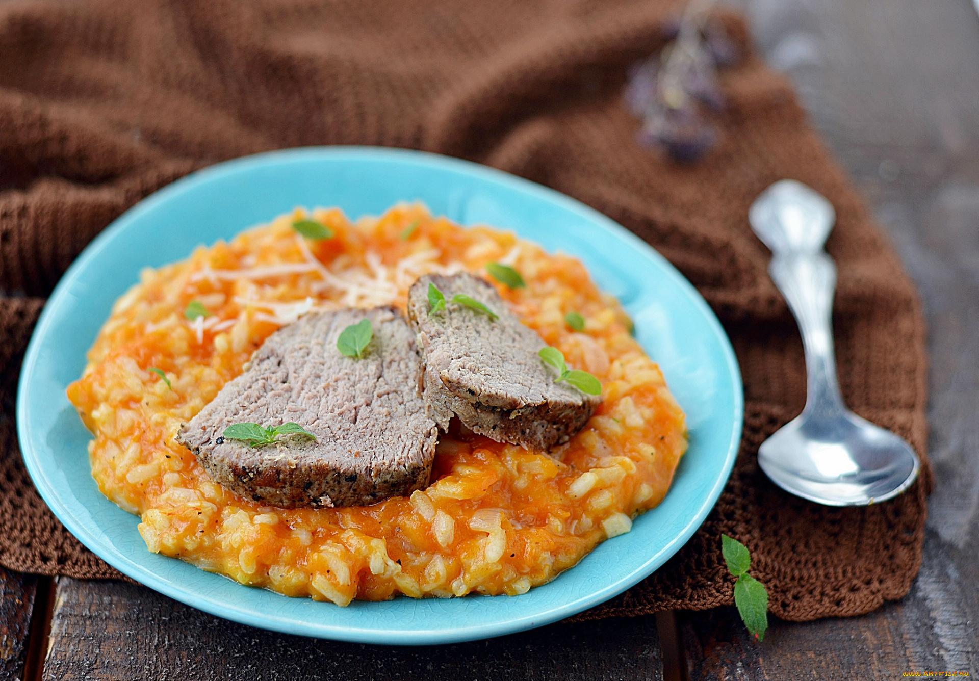 еда, вторые, блюда, гарнир, мясо, мята