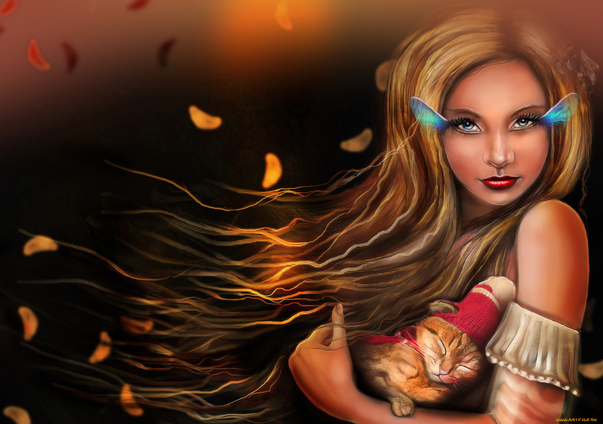 фэнтези, девушки, девушка, ресницы