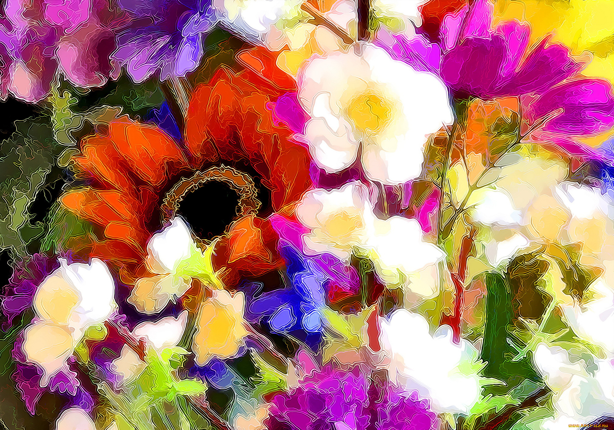 разное, компьютерный, дизайн, цветы