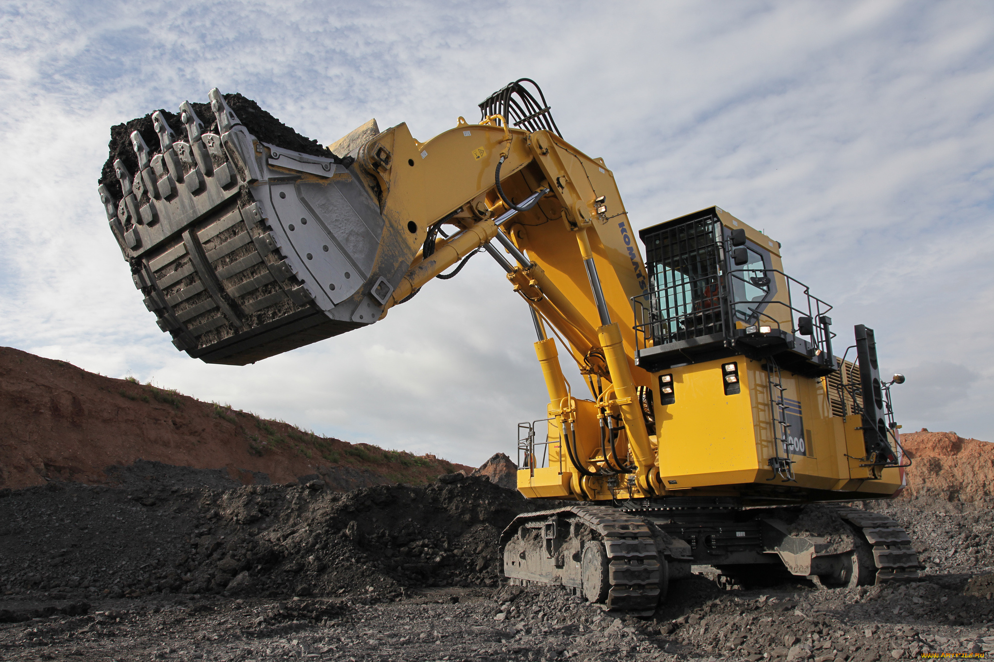 техника, экскаваторы, самоходный, экскаватор, гусеничный, ковш