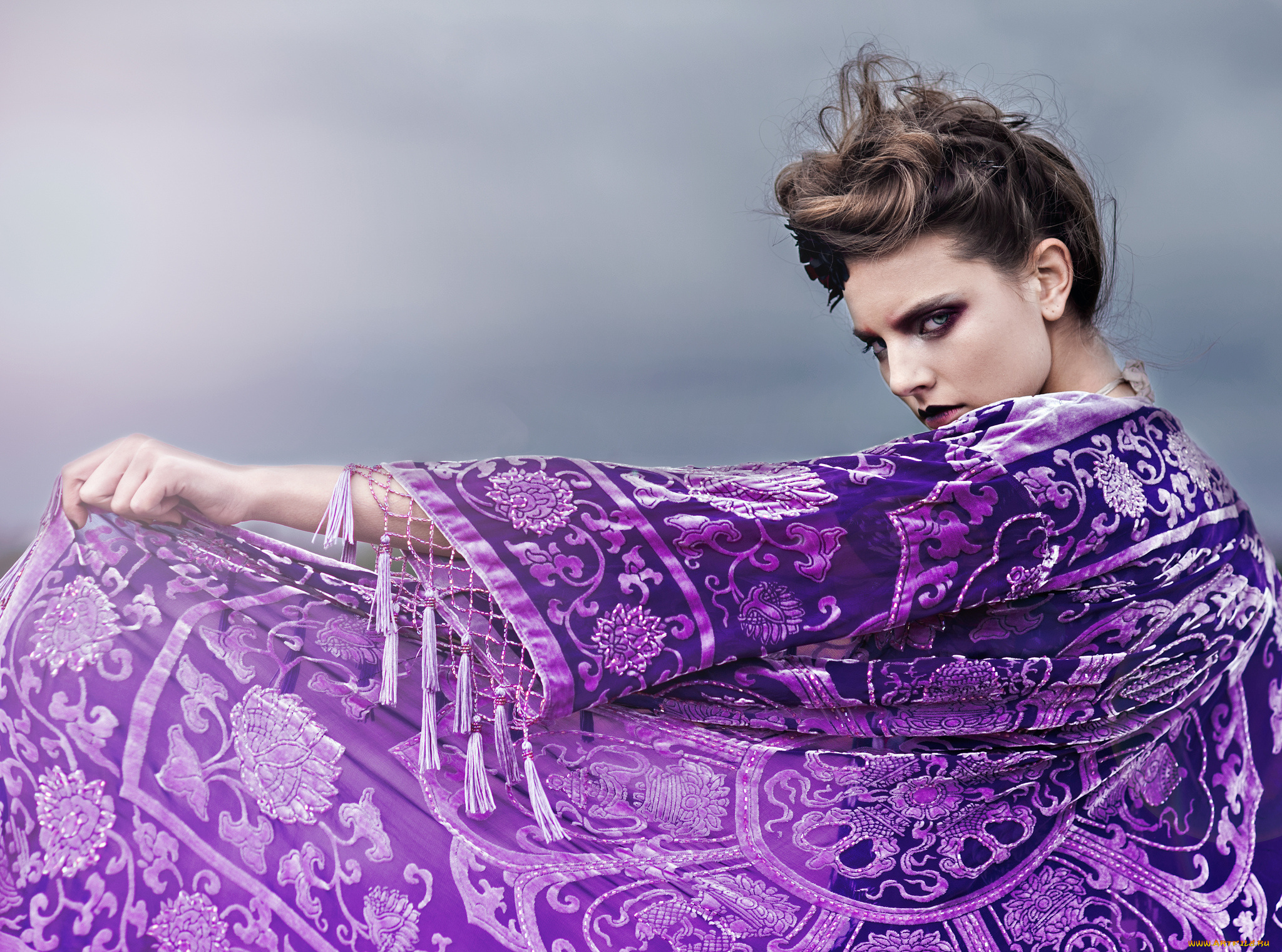 elizabeth, tolley, девушки, взгляд, узор, elizabeth, tolley