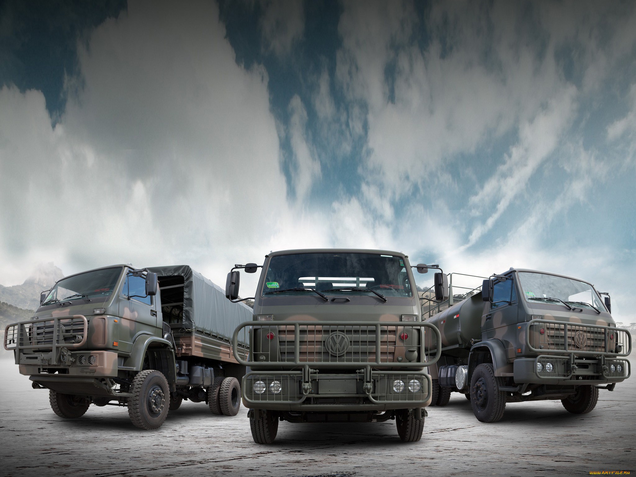 автомобили, volkswagen, облака, worker