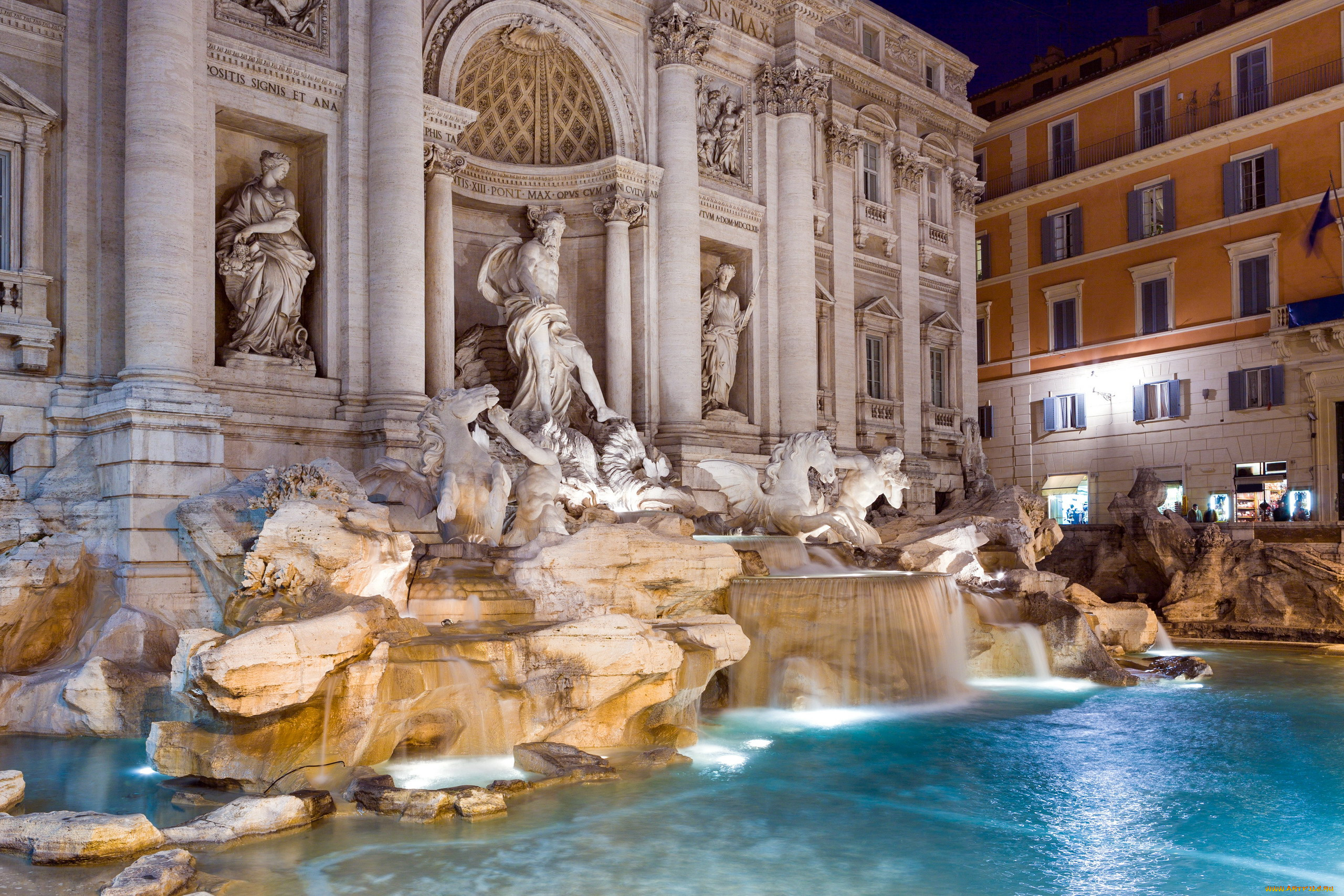 города, рим, , ватикан, , италия, fontana, di, trevi
