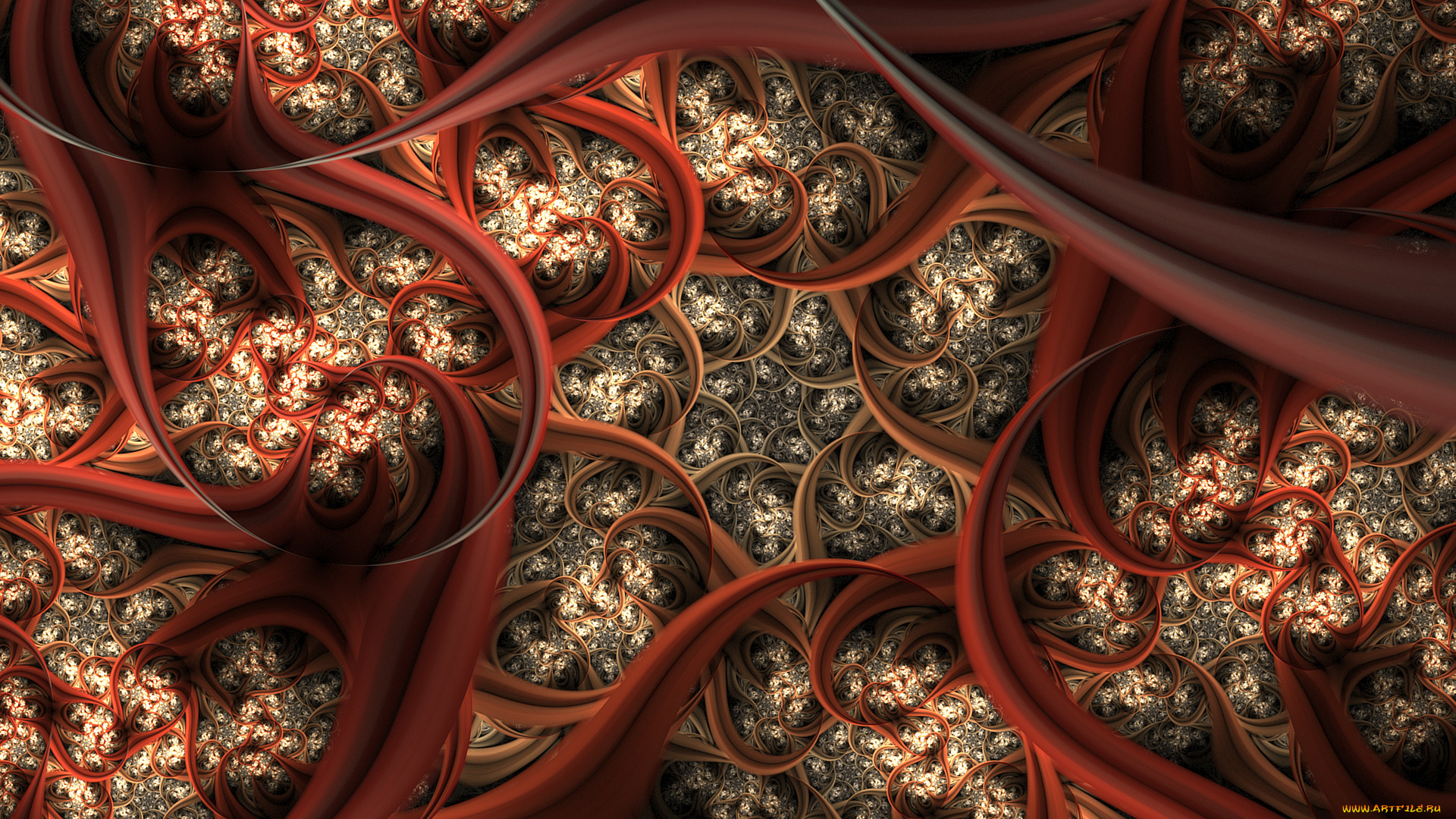 3д, графика, фракталы, , fractal, узор, цвета, фон