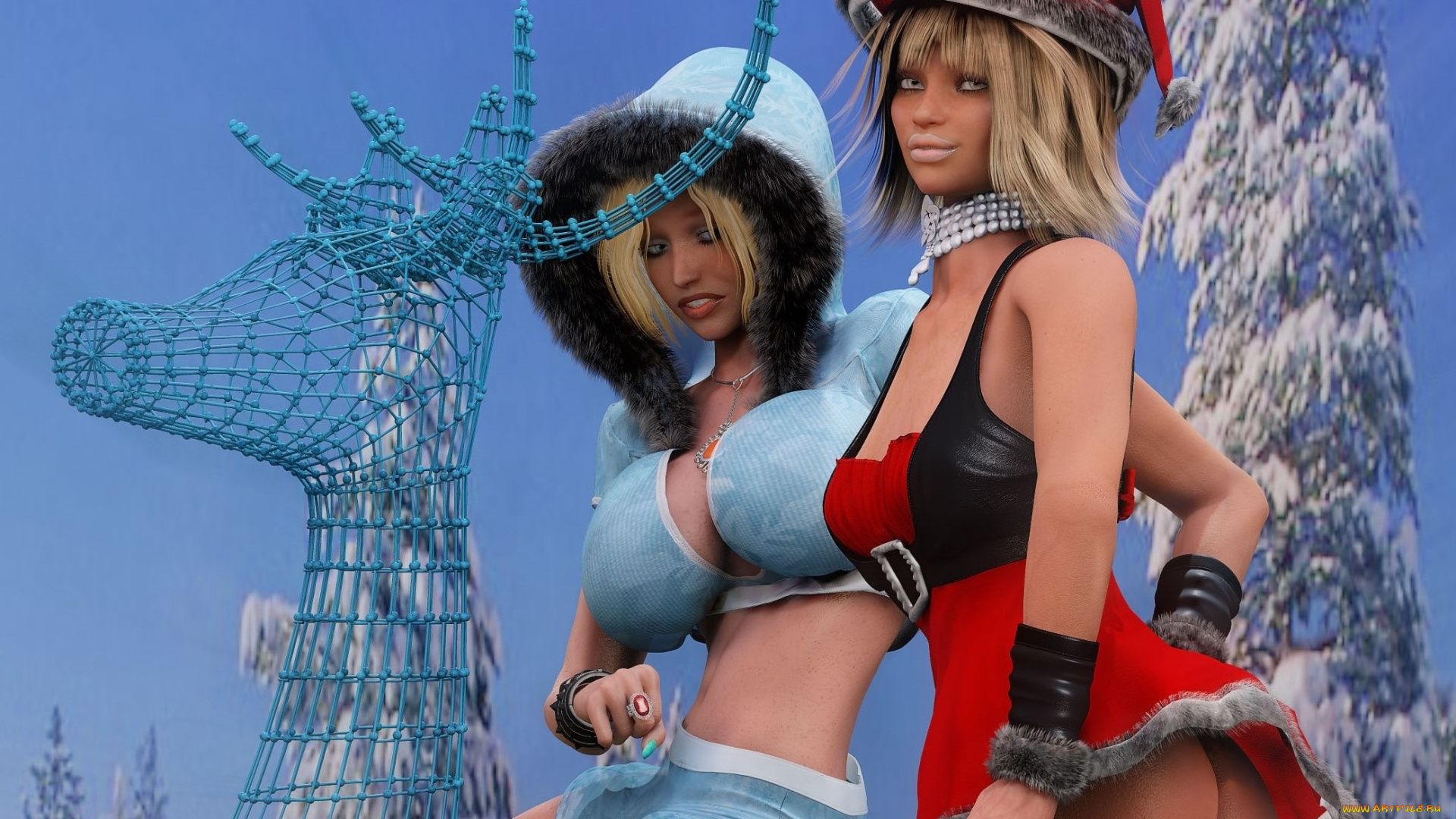 3д, графика, люди, , people, фон, взгляд, девушки