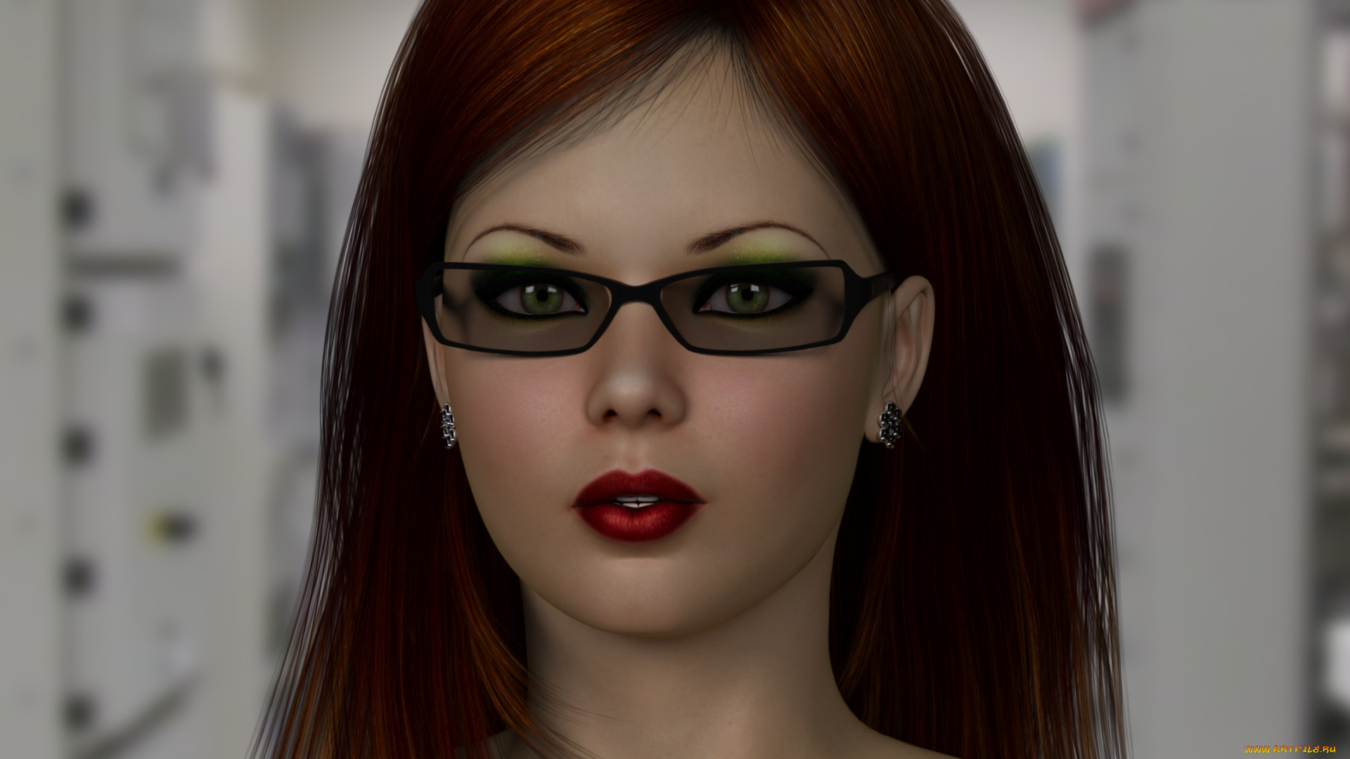 3д, графика, портрет, , portraits, очки, фон, взгляд, девушка