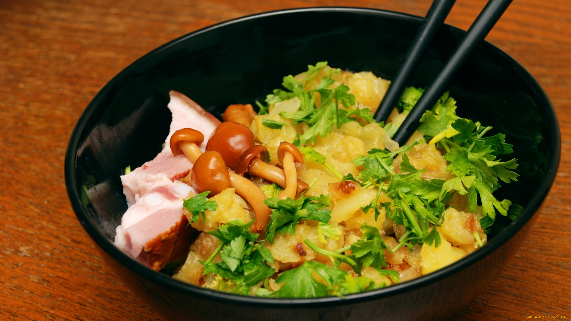 еда, грибы, , грибные, блюда, зелень, сковородка