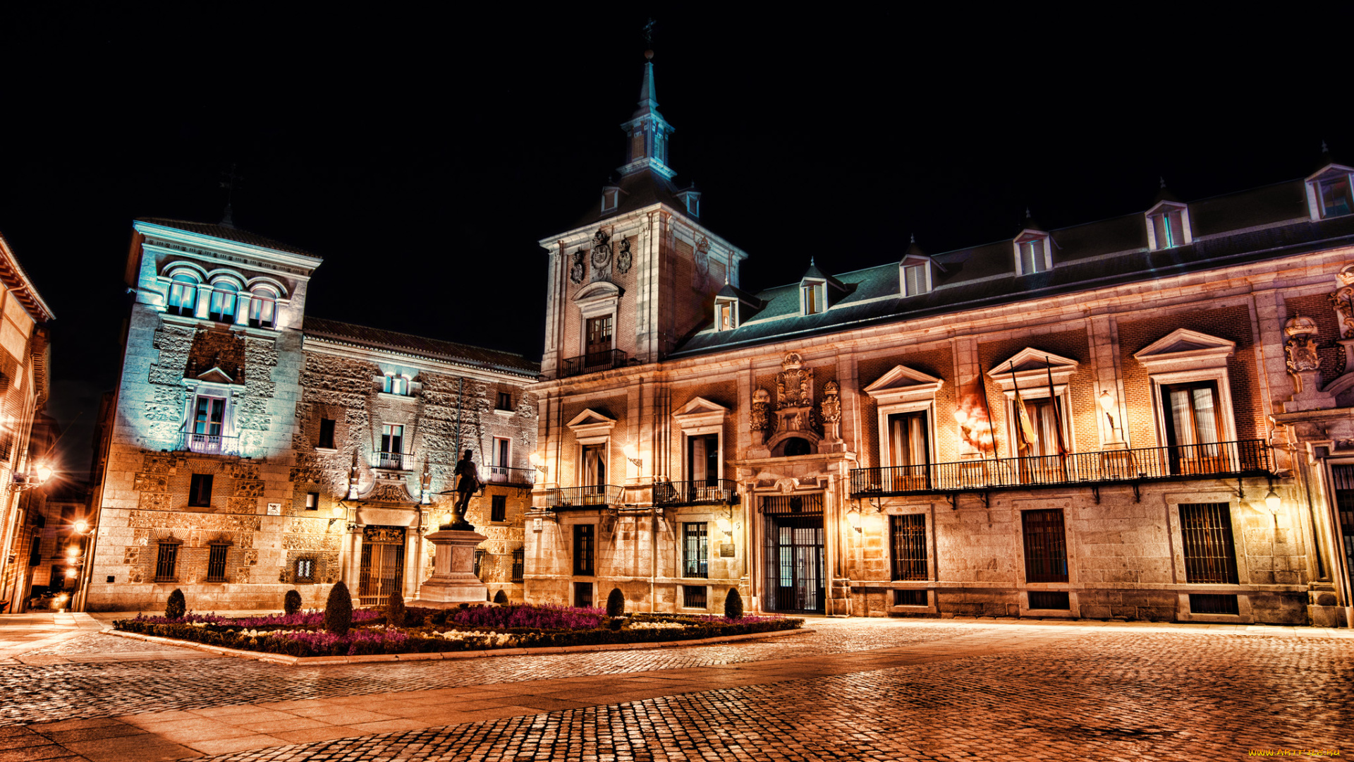 города, мадрид, , испания, plaza, de, la, villa