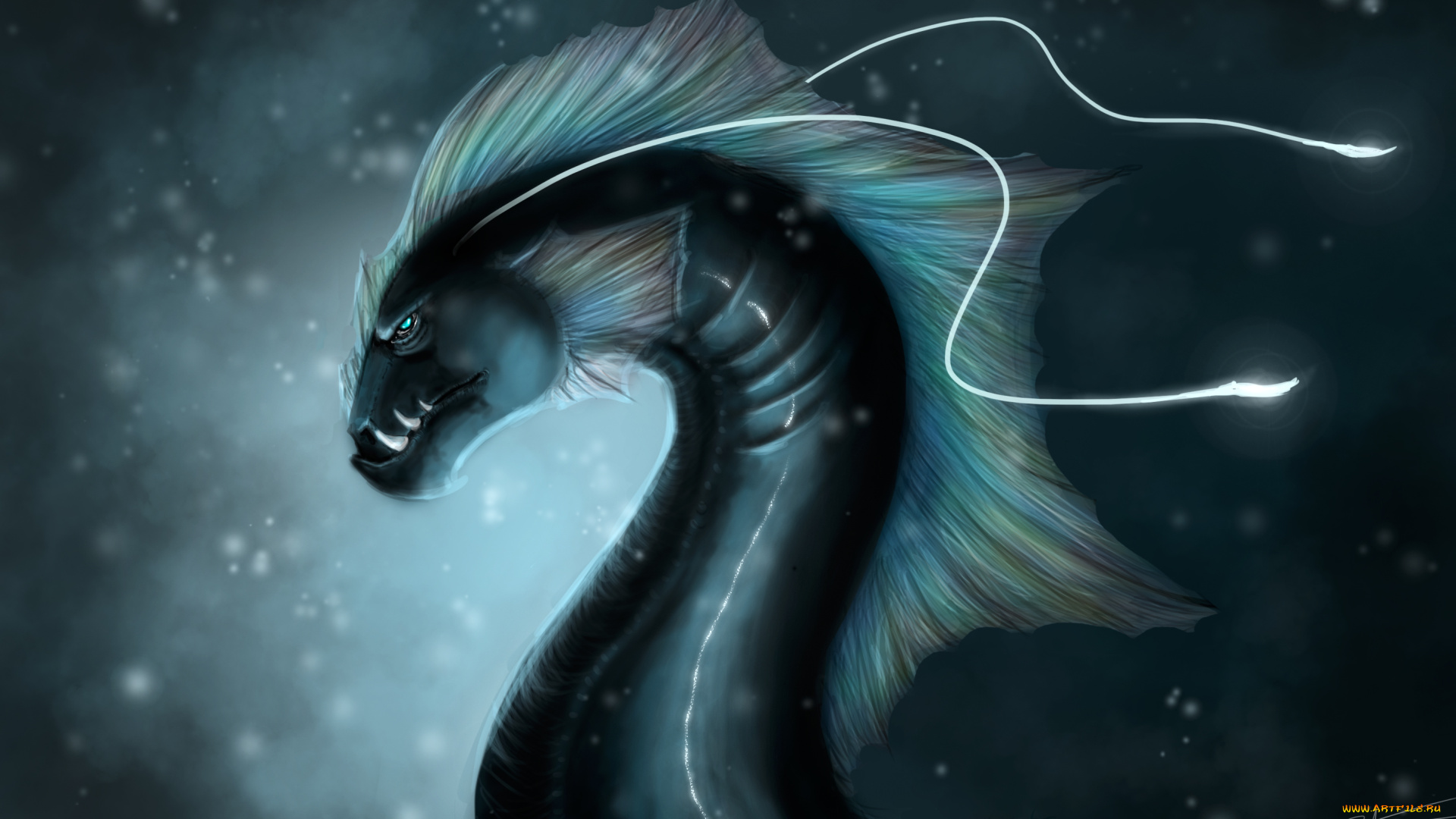 рисованное, животные, , сказочные, , мифические, фон, взгляд, дракон