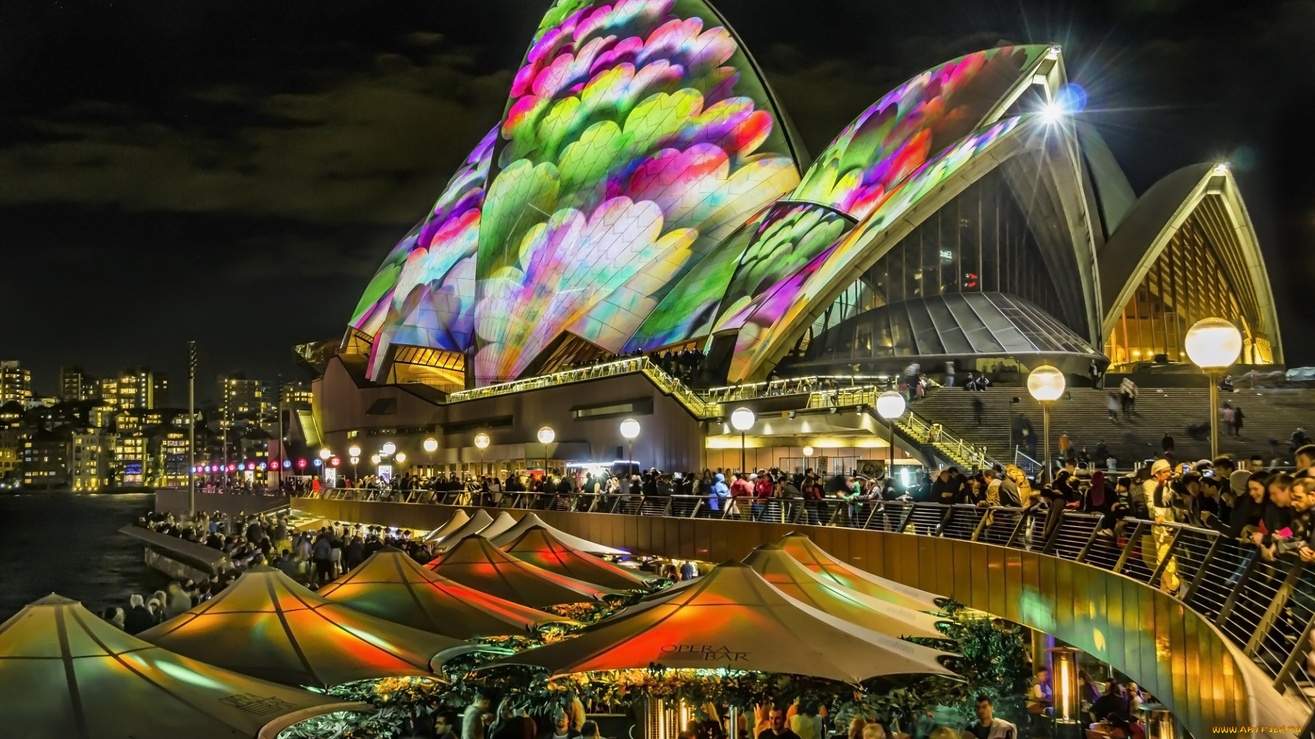 sydney, opera, house, города, сидней, , австралия, опера, ночь, площадь, здание