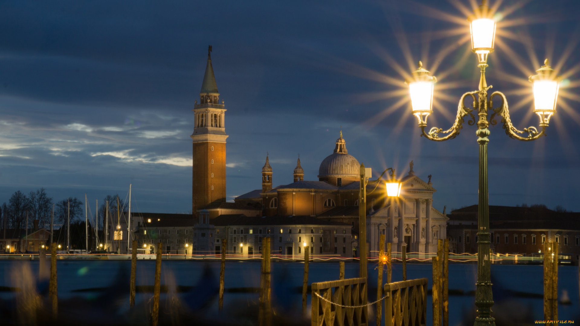 venice, города, венеция, , италия, огни, фонарь, канал, ночь