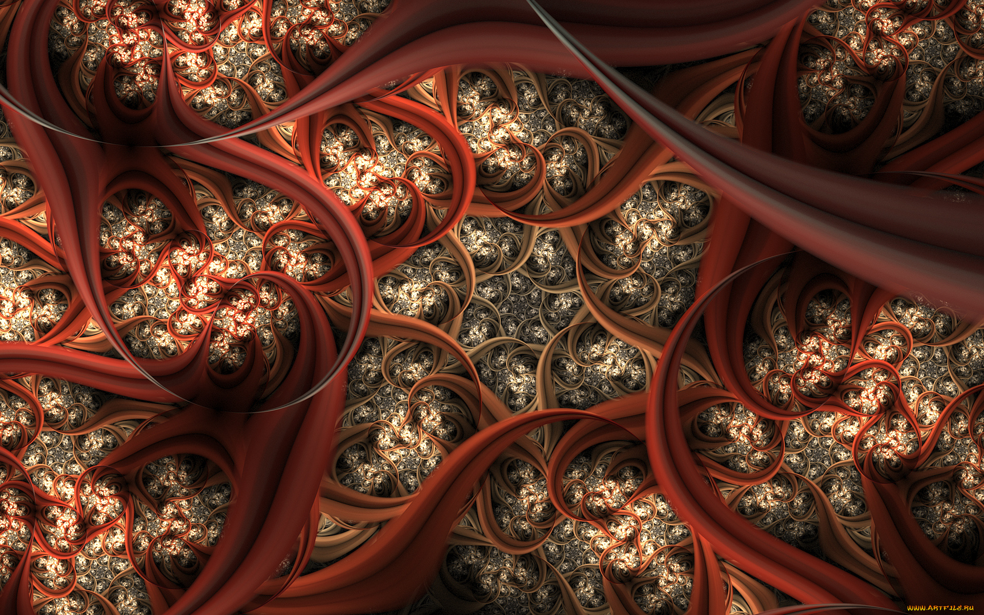 3д, графика, фракталы, , fractal, узор, цвета, фон