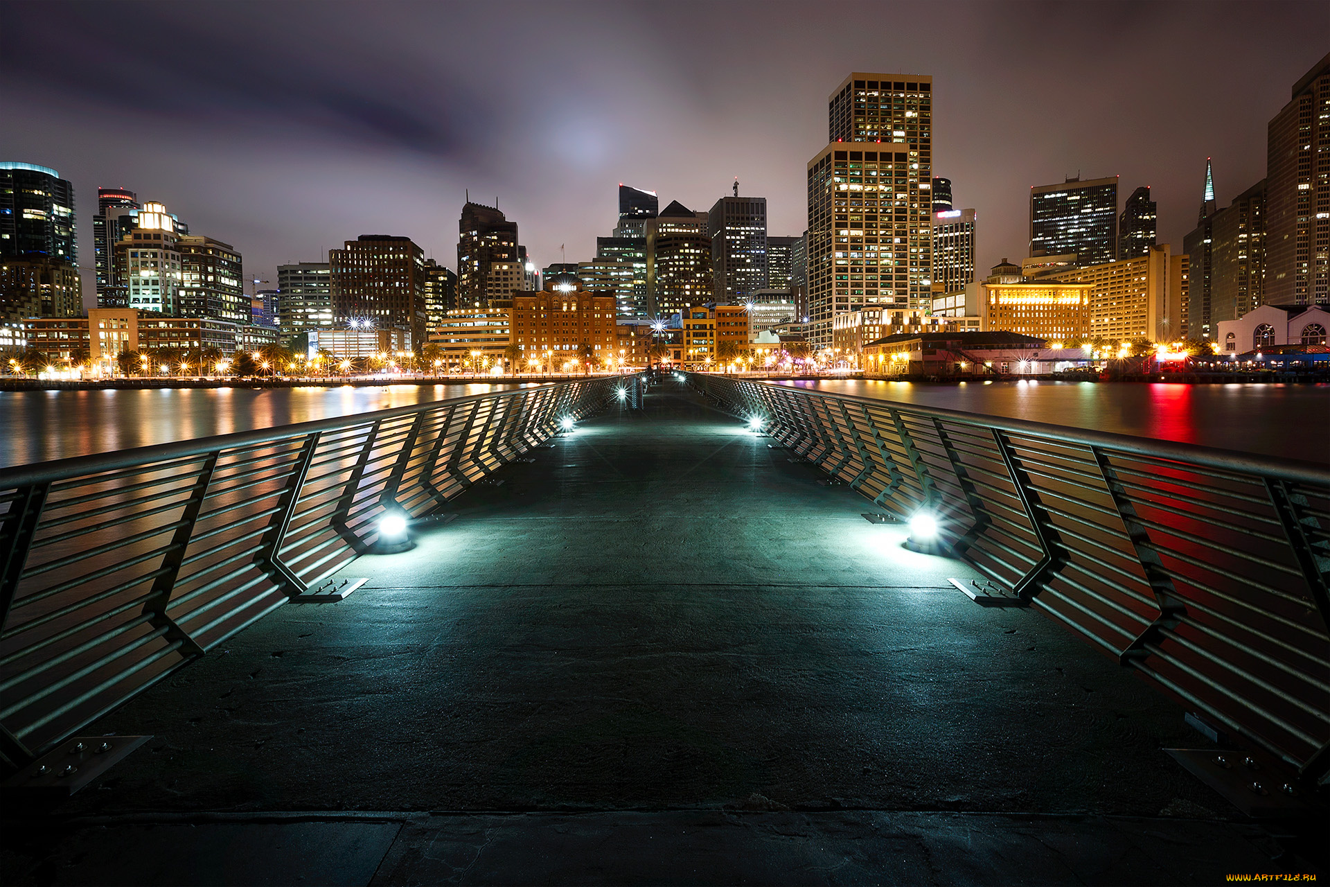 san, francisco, города, сан-франциско, , сша, огни, здания, мост, ночь