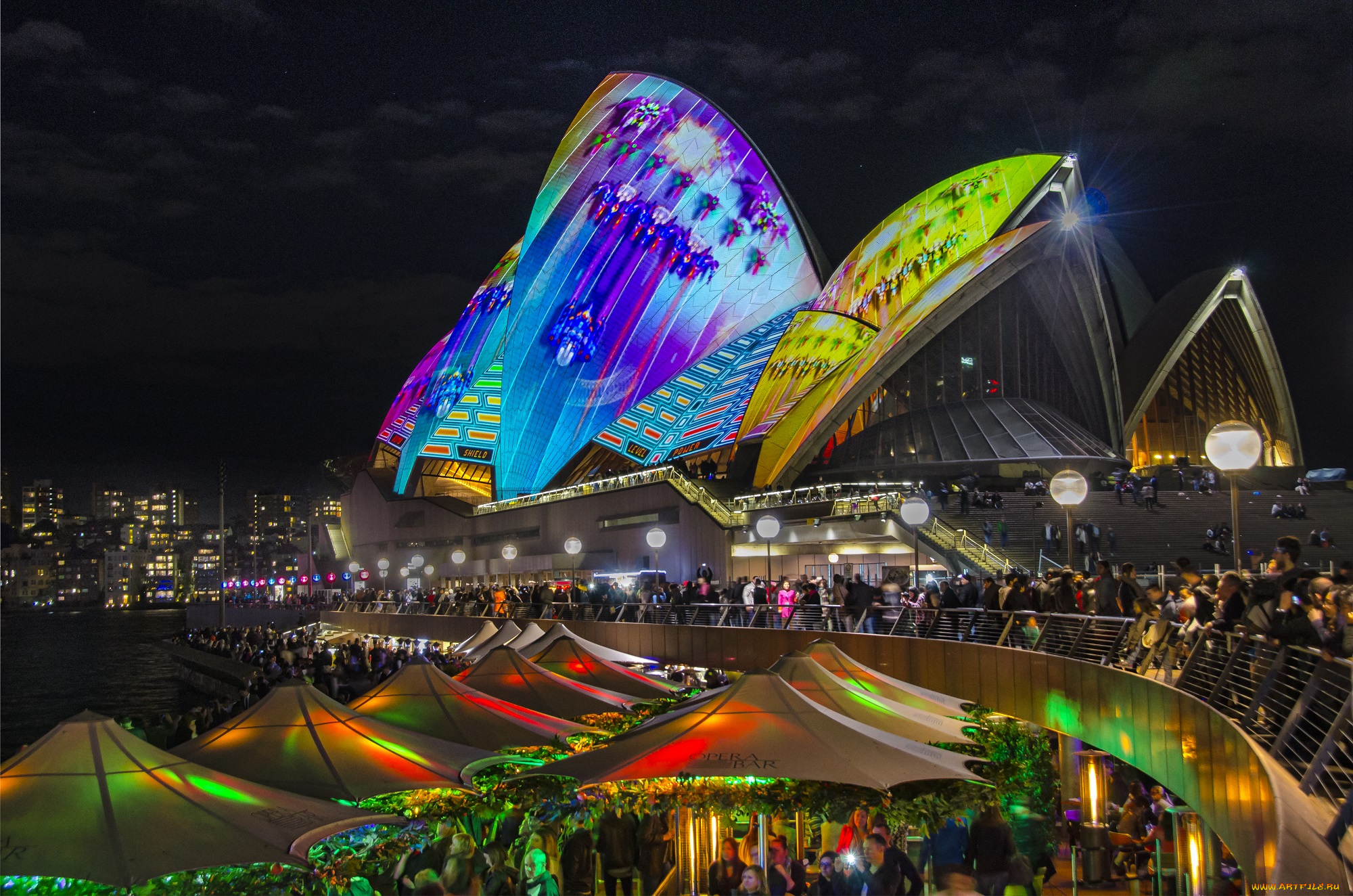 sydney, opera, house, города, сидней, , австралия, ночь, опера, здание, площадь