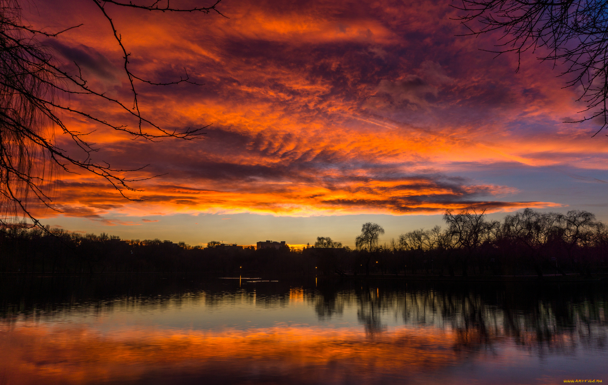 природа, реки, озера, озеро, закат