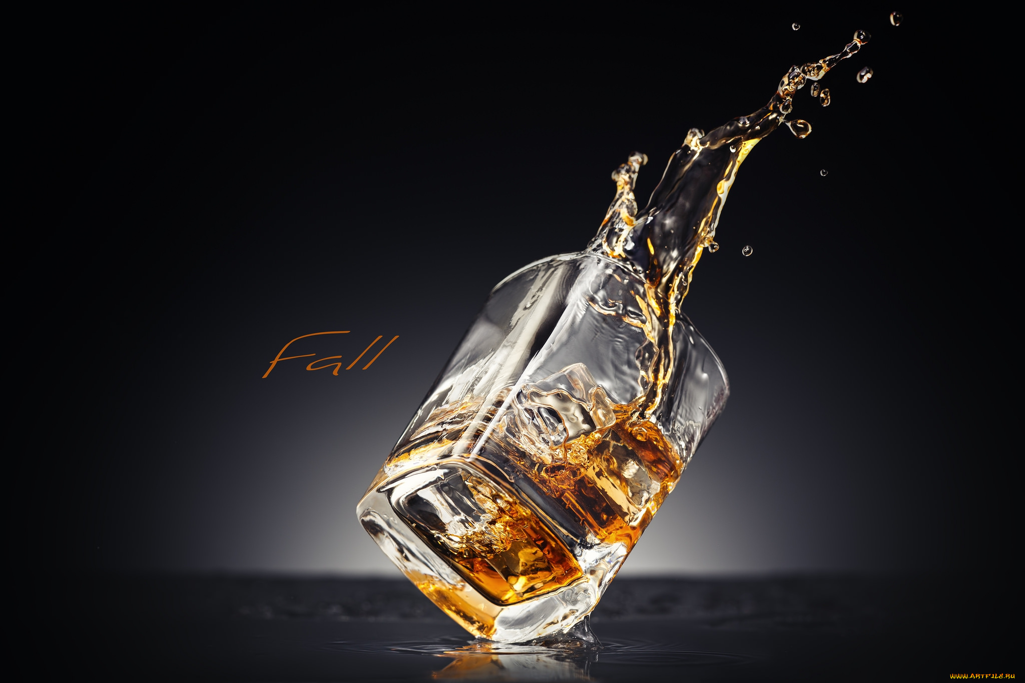 еда, напитки, стакан, виски, лед