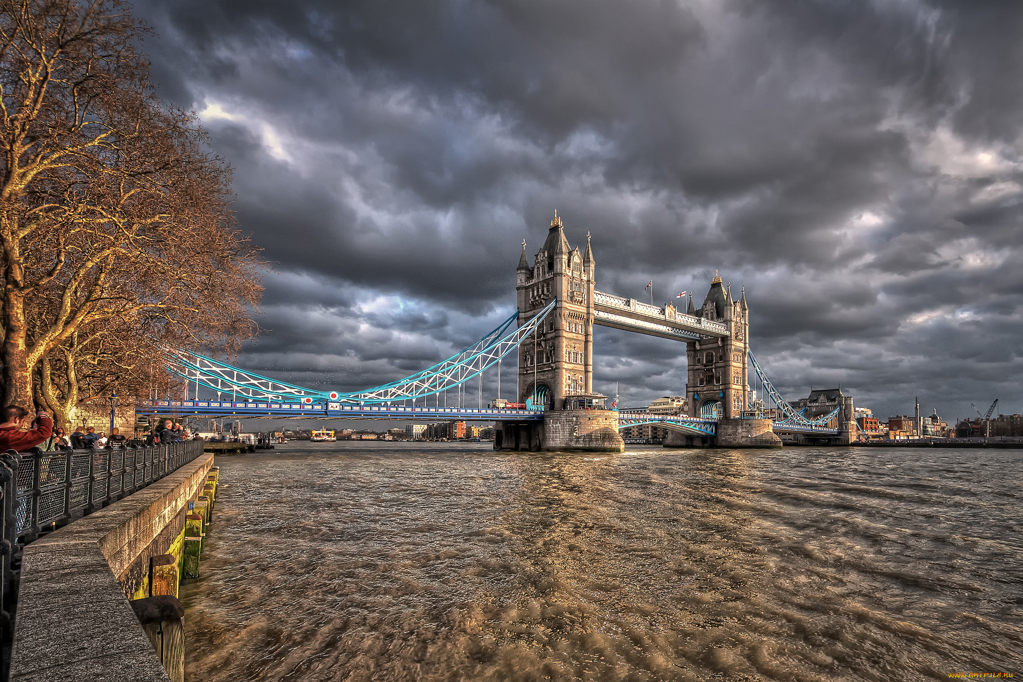 river, thames, and, tower, bridge, города, лондон, , великобритания, набережная, мост, река