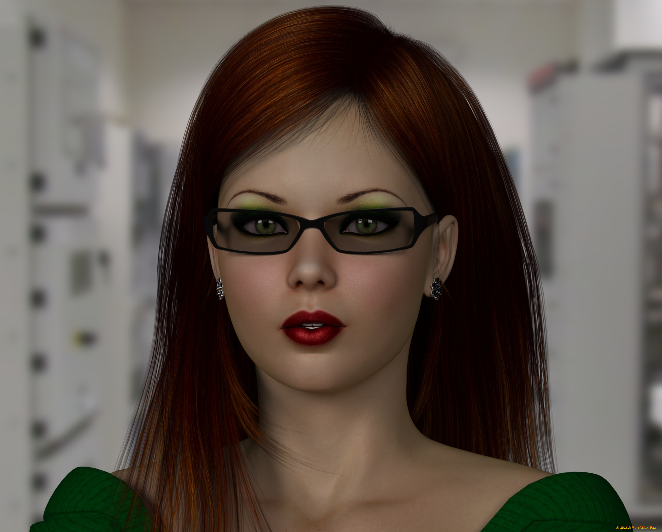 3д, графика, портрет, , portraits, очки, фон, взгляд, девушка