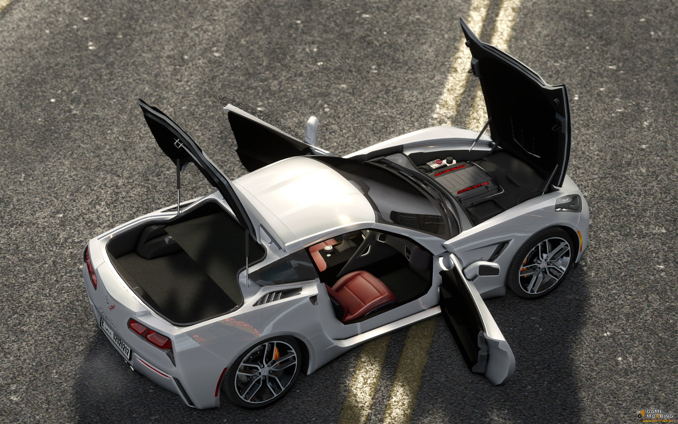 автомобили, 3д, corvette