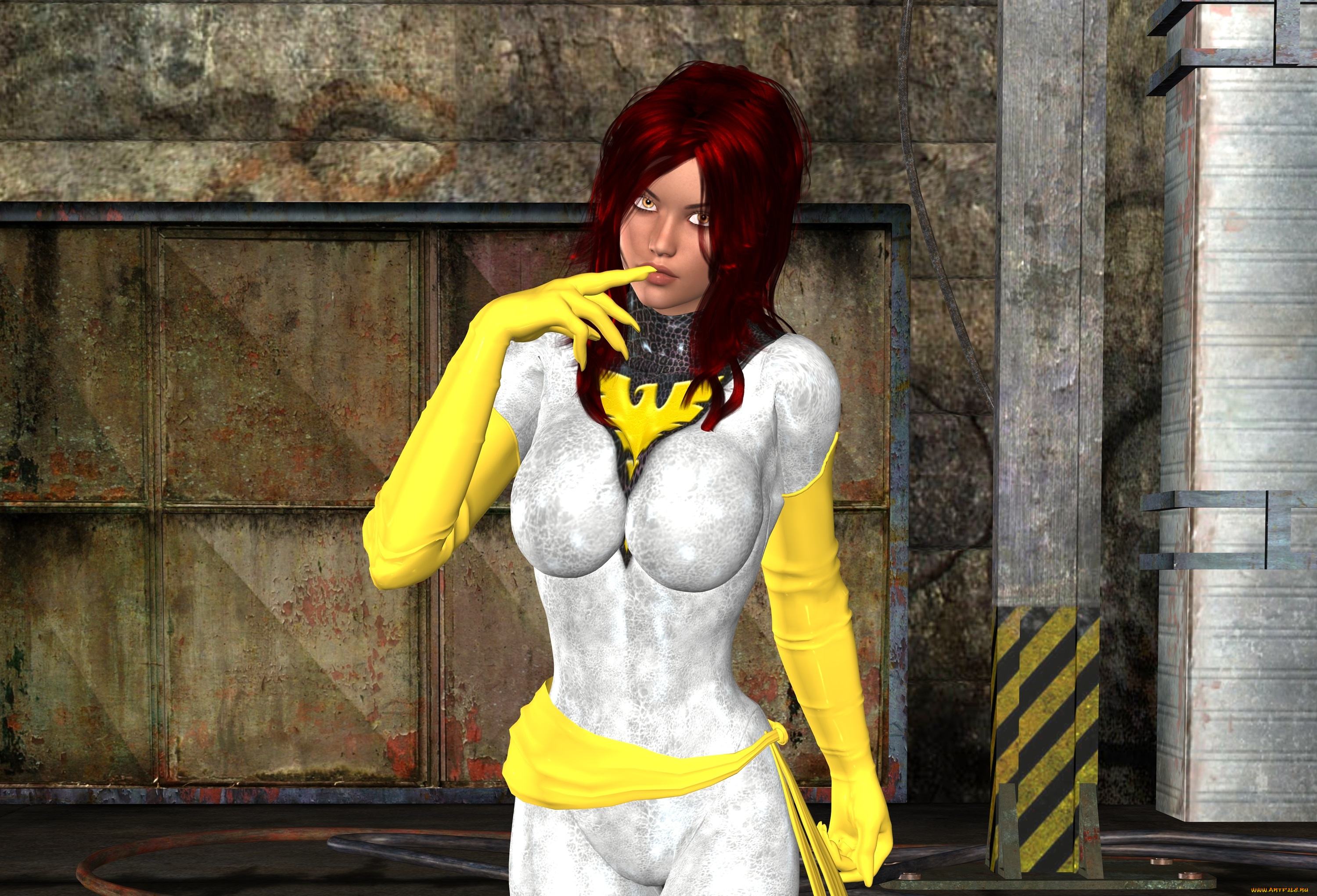 3д, графика, люди, , people, фон, взгляд, девушка, рыжая