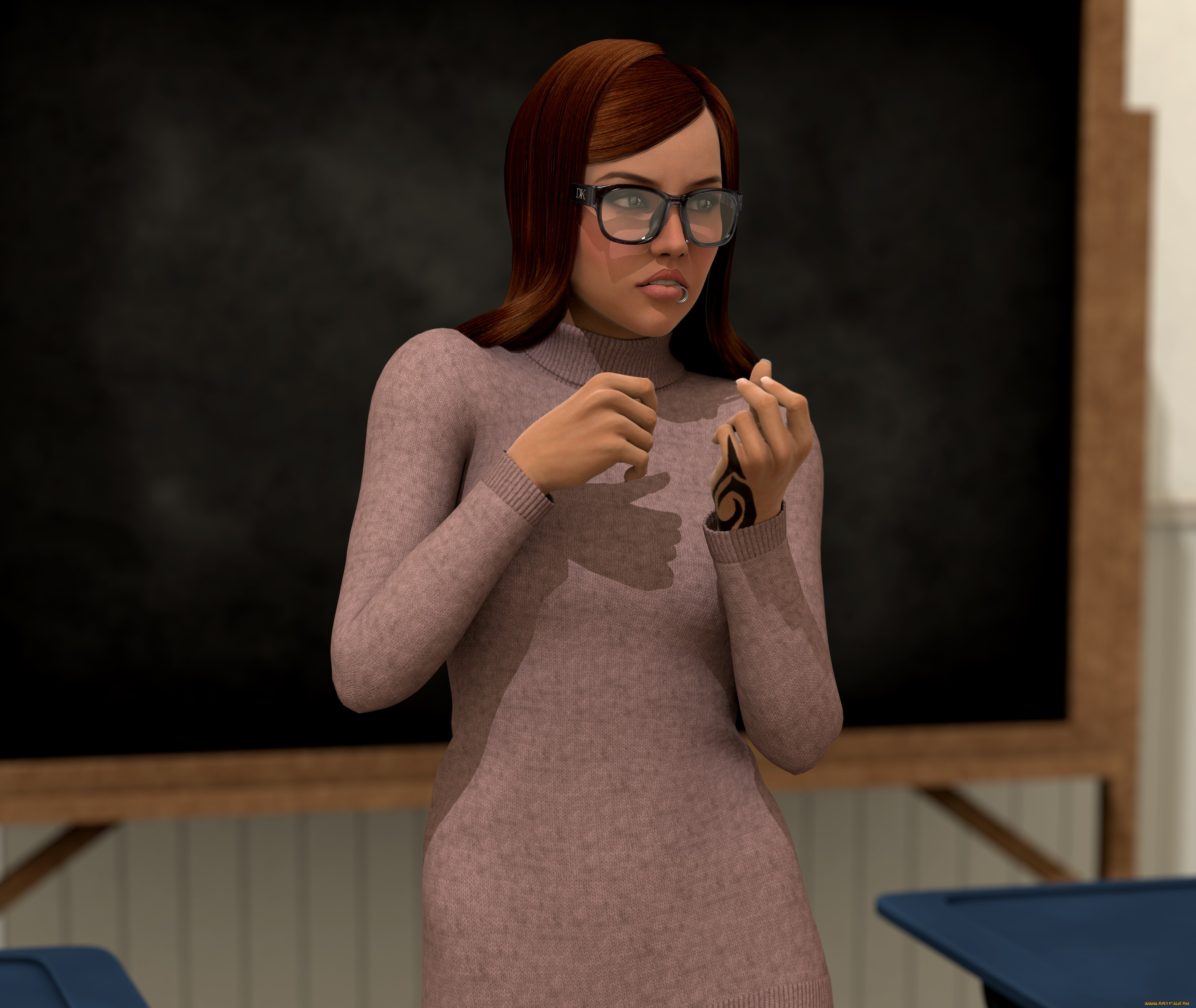 3д, графика, люди, , people, девушка, взгляд, фон