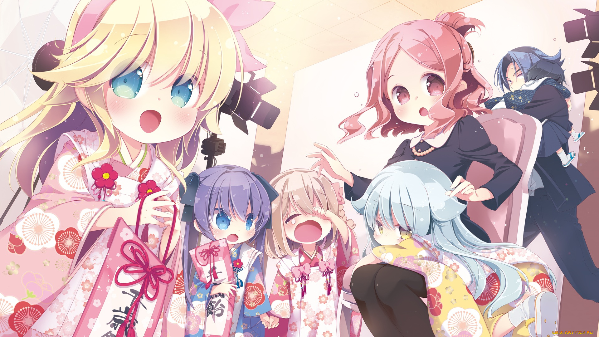 аниме, unknown, , другое, mamiya, kojiro, haruna, tamane, mamiya-kunchi, no, itsutsugo, jijou, nekoto, moeri, mitaonsya, yakumo, ryouta