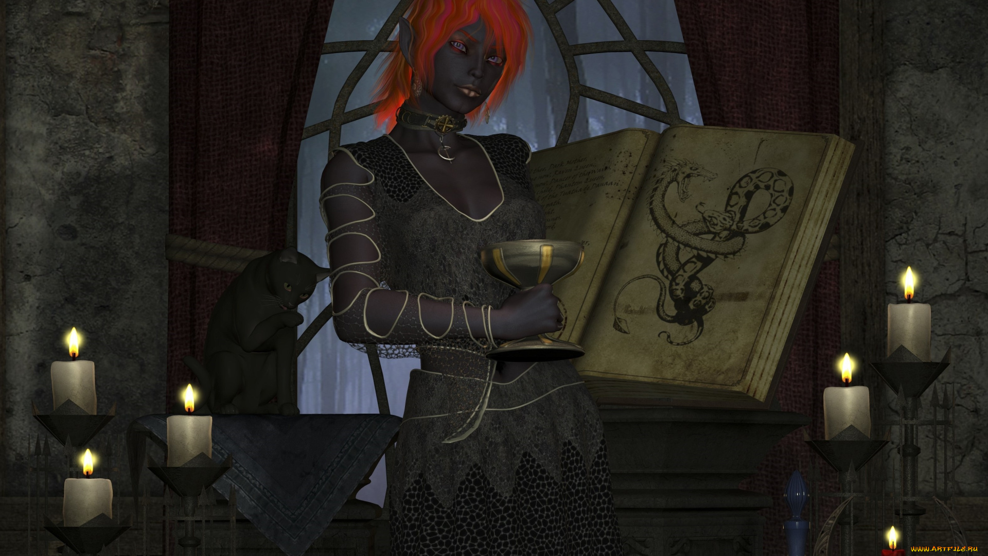 3д, графика, эльфы, , elves, фон, взгляд, эльфийка