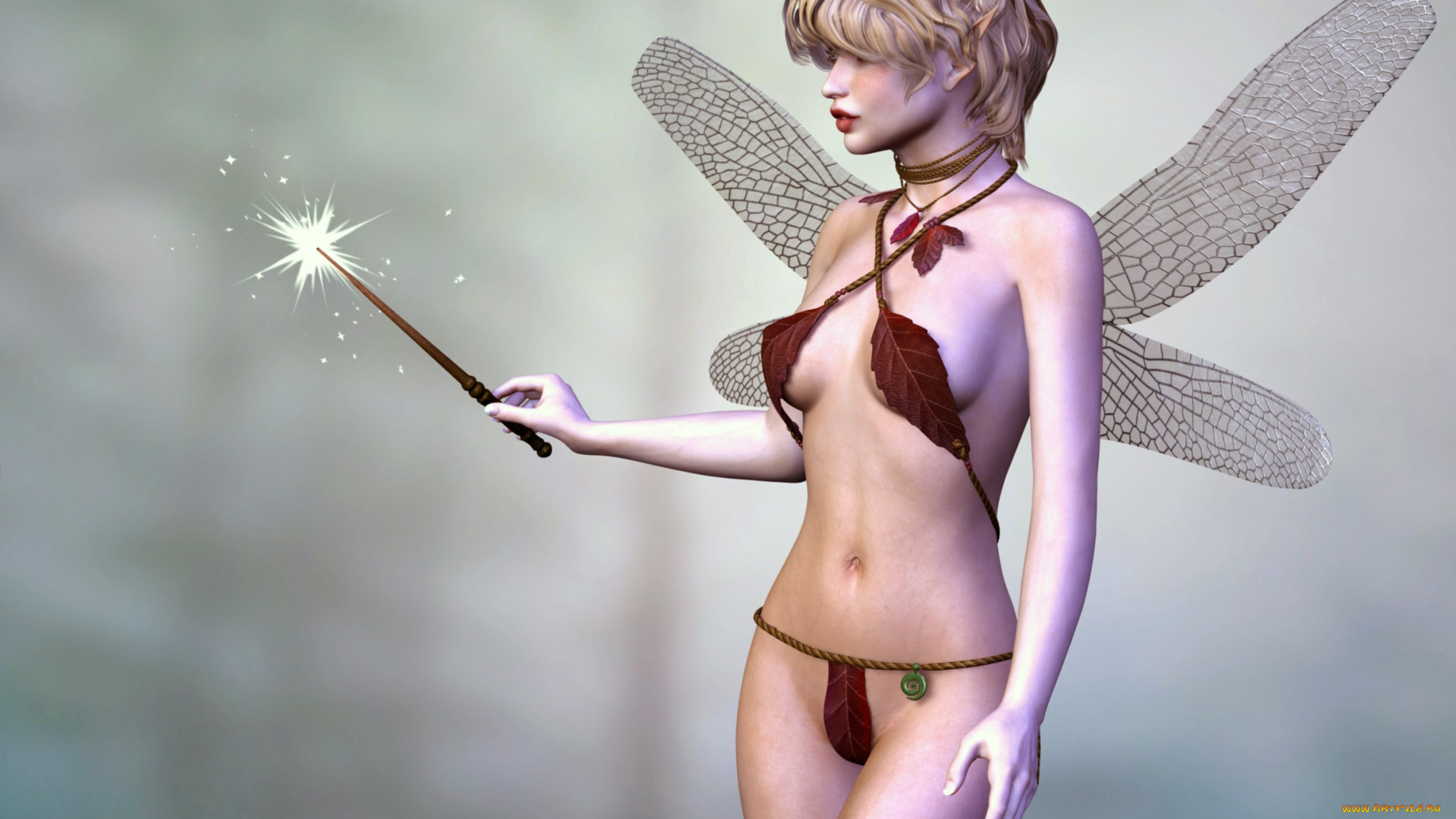 3д, графика, эльфы, , elves, взгляд, фон, эльфийка