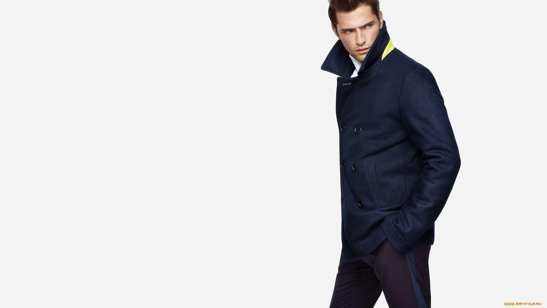 мужчины, sean, opry, штаны, модель, парень, пальто