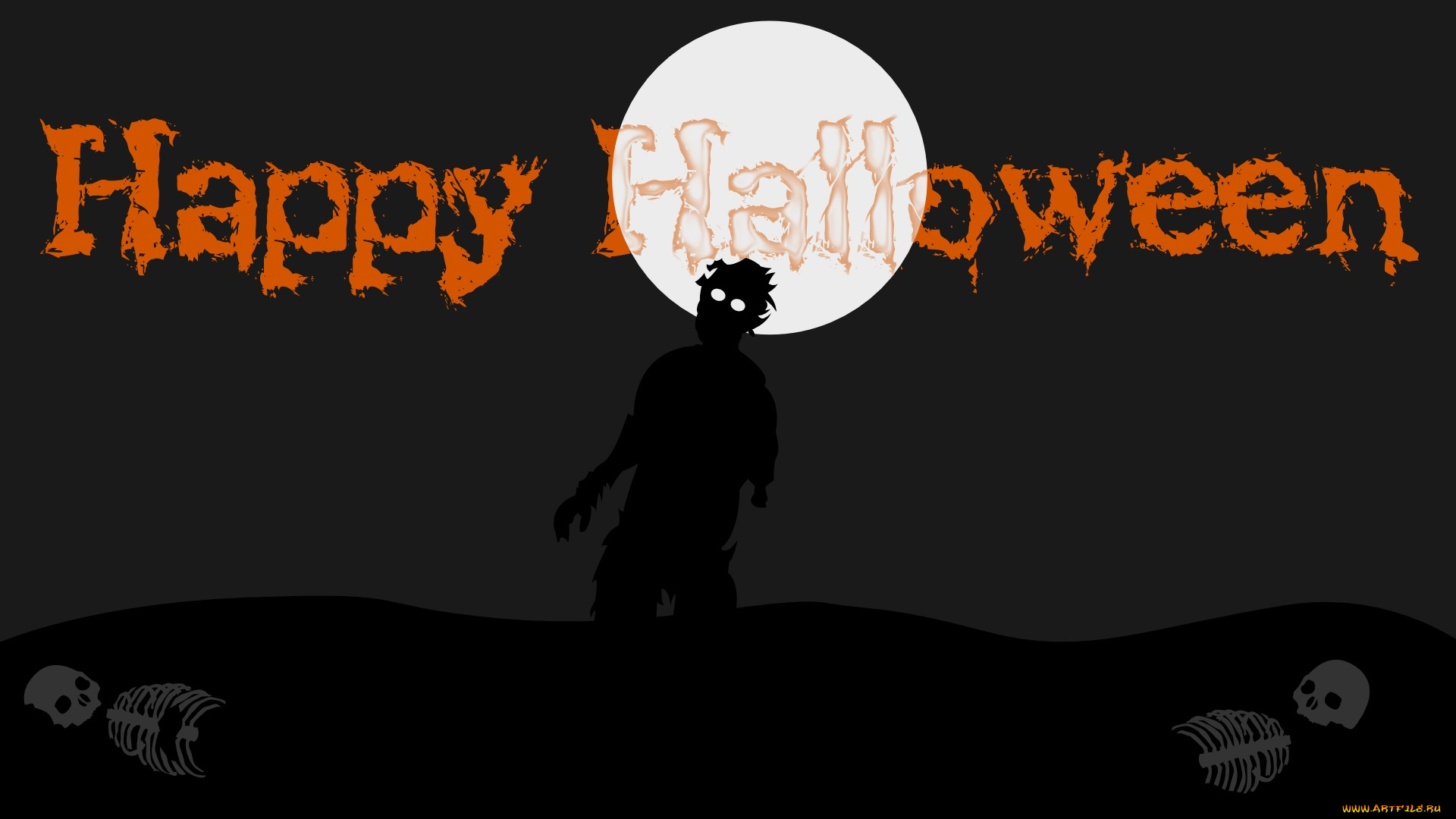 праздничные, хэллоуин, луна