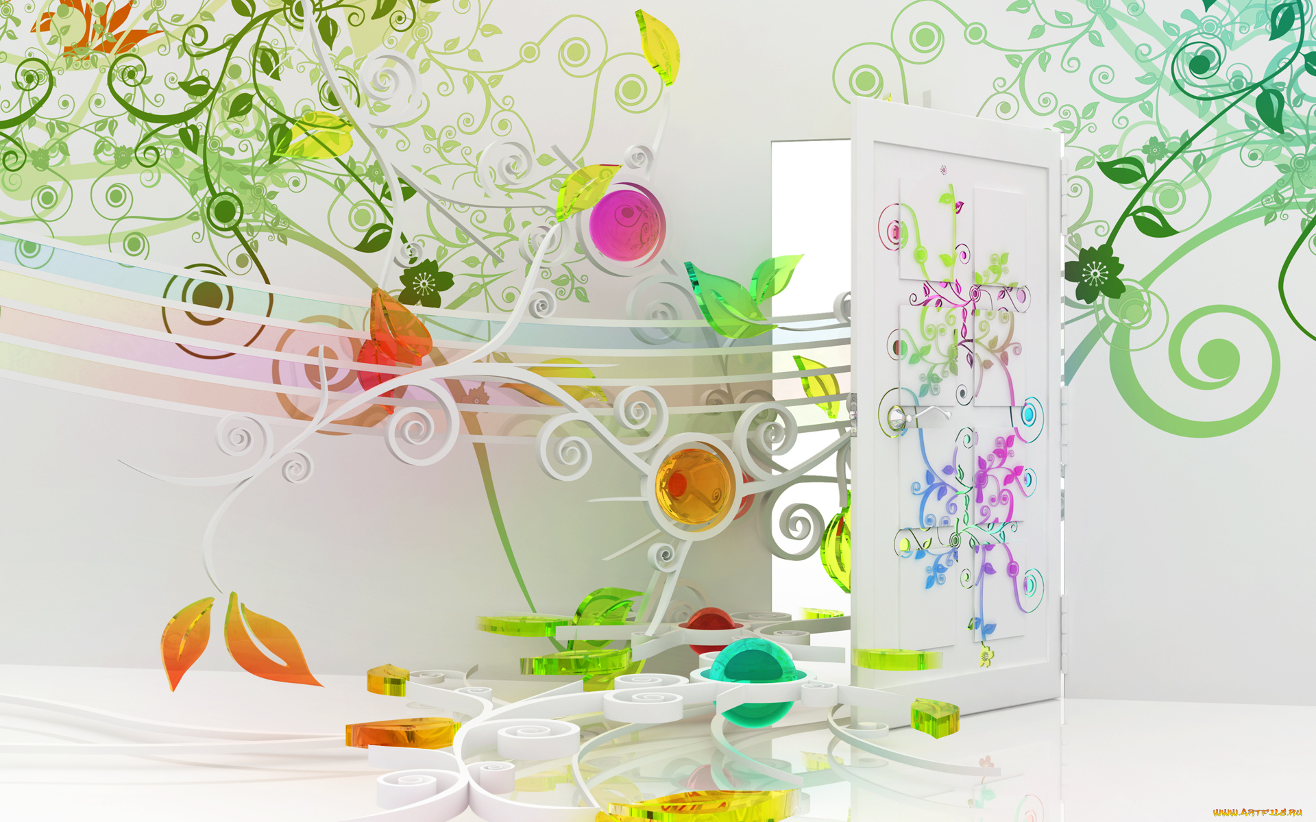 векторная, графика, цветы, , flowers, цветы, ветки